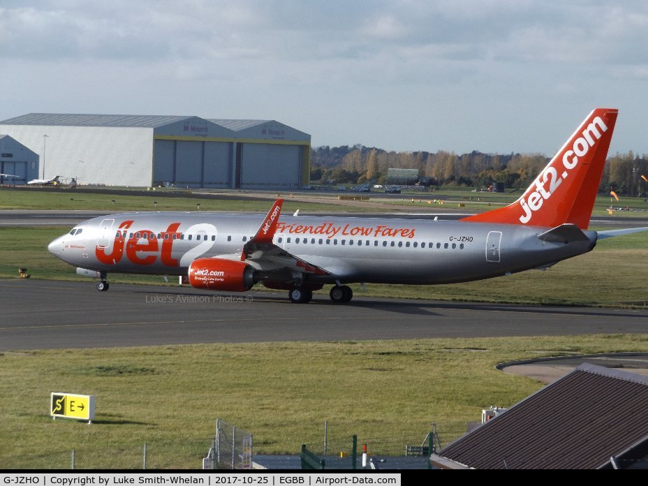 G-JZHO, 2016 Boeing 737-8MG C/N 63569, Awaiting departure from Birmingham Airport.