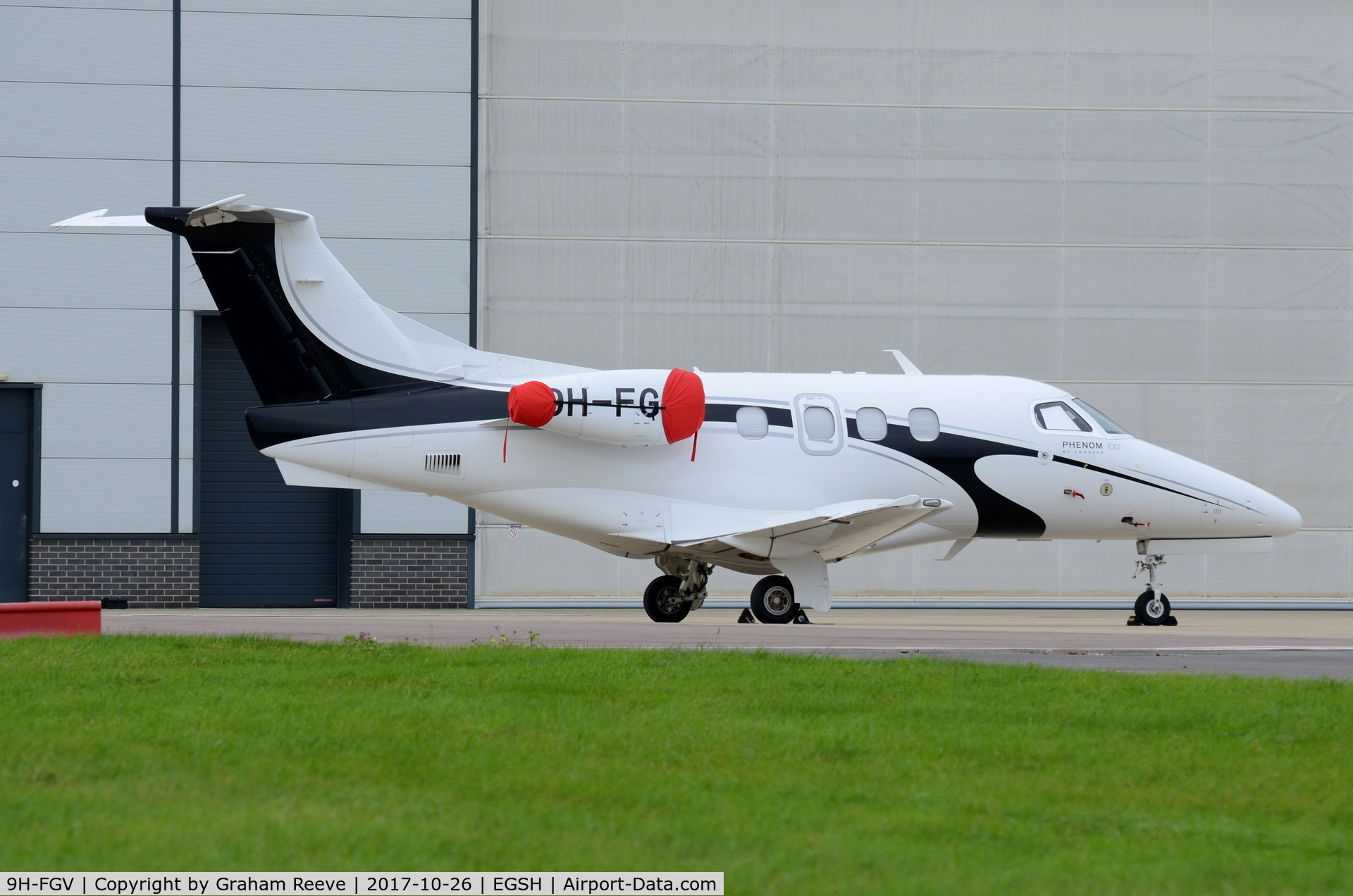 9H-FGV, 2010 Embraer EMB-500 Phenom 100 C/N 50000193, Parked at Norwich.