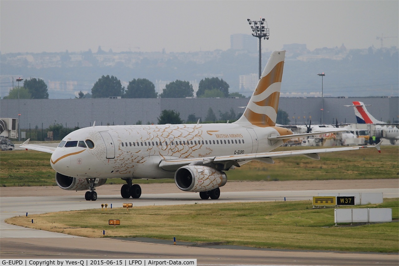 G-EUPD, 1999 Airbus A319-131 C/N 1142, Airbus A319-131, Taxiing to holding point rwy 08, Paris-Orly airport (LFPO-ORY)
