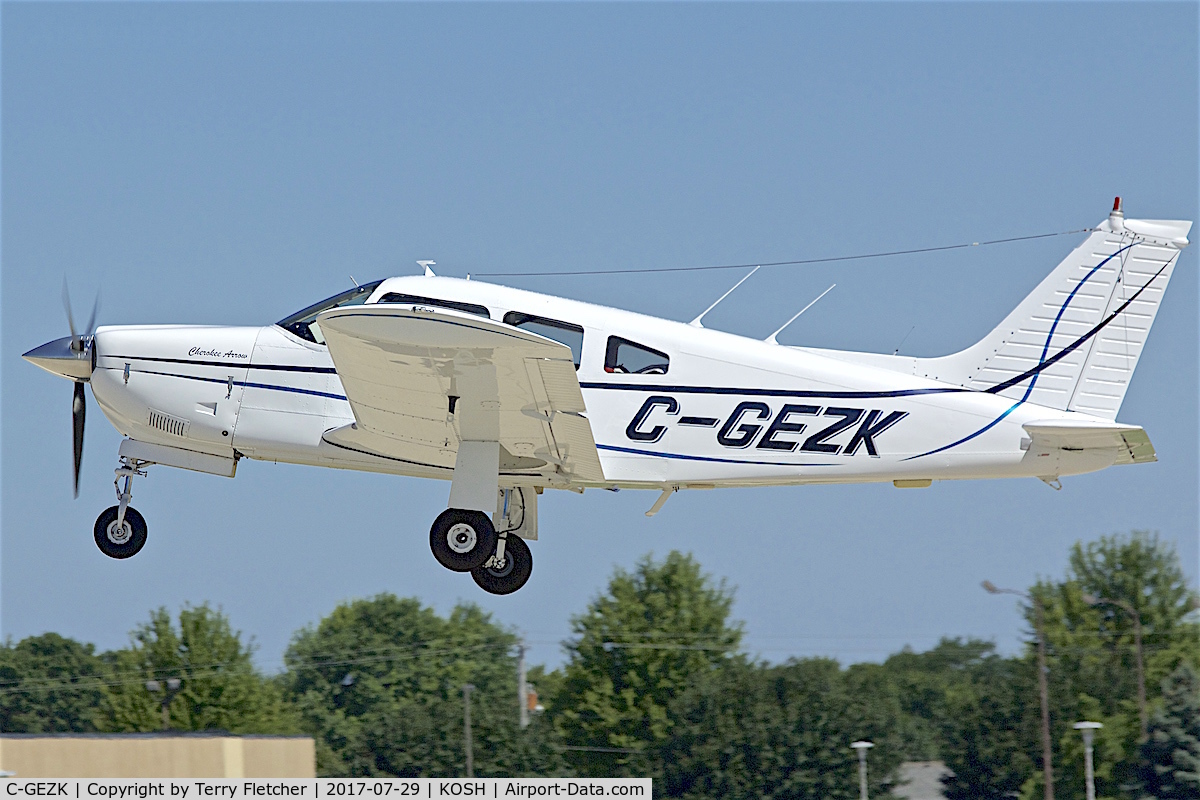 C-GEZK, 1976 Piper PA-28R-200 Cherokee Arrow C/N 28R-7635138, at 2017 EAA AirVenture at Oshkosh