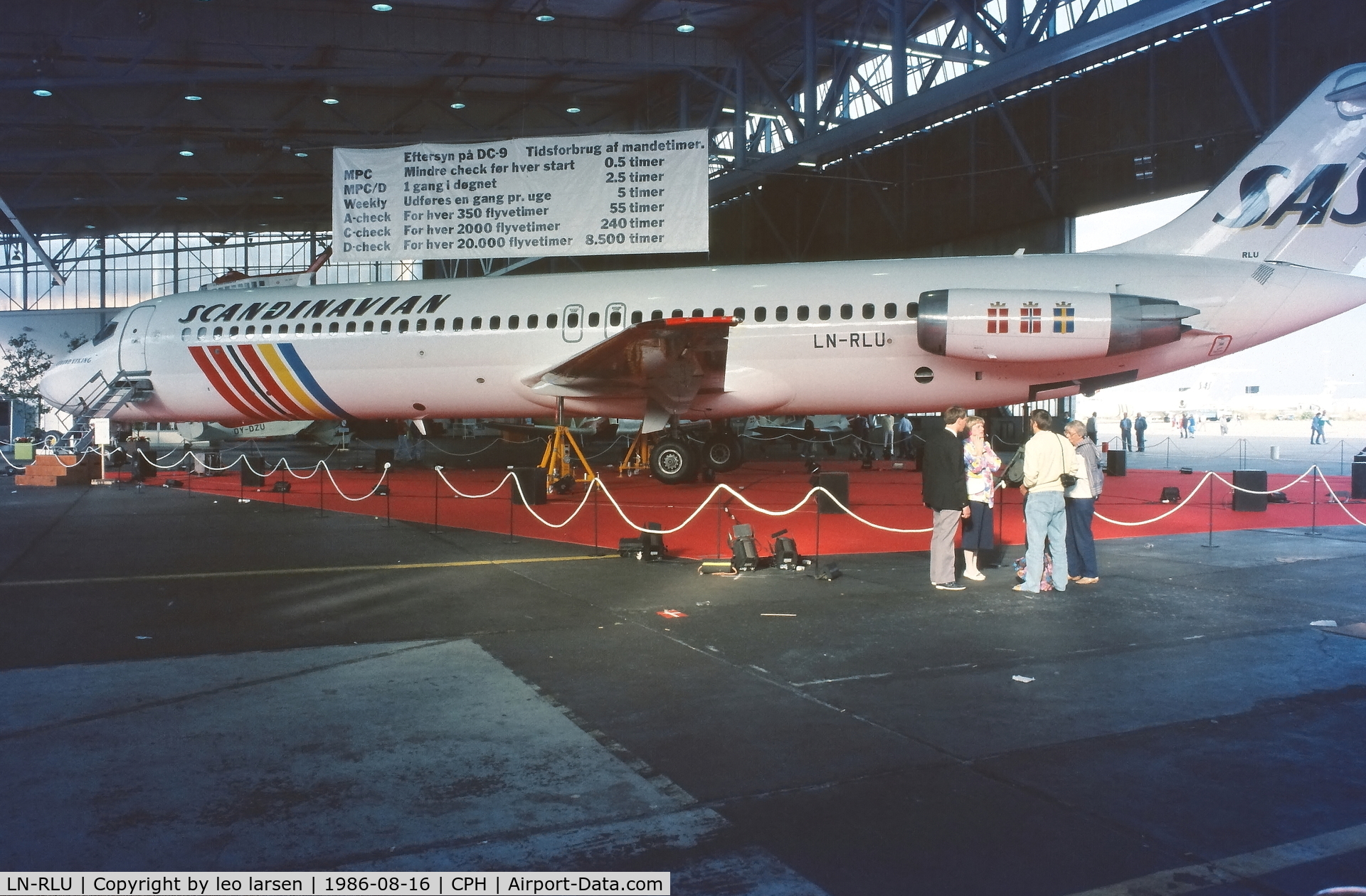 LN-RLU, 1971 Douglas DC-9-41 C/N 47511, Copenhagen 16.8.1986 at SAS 40 th anniversary