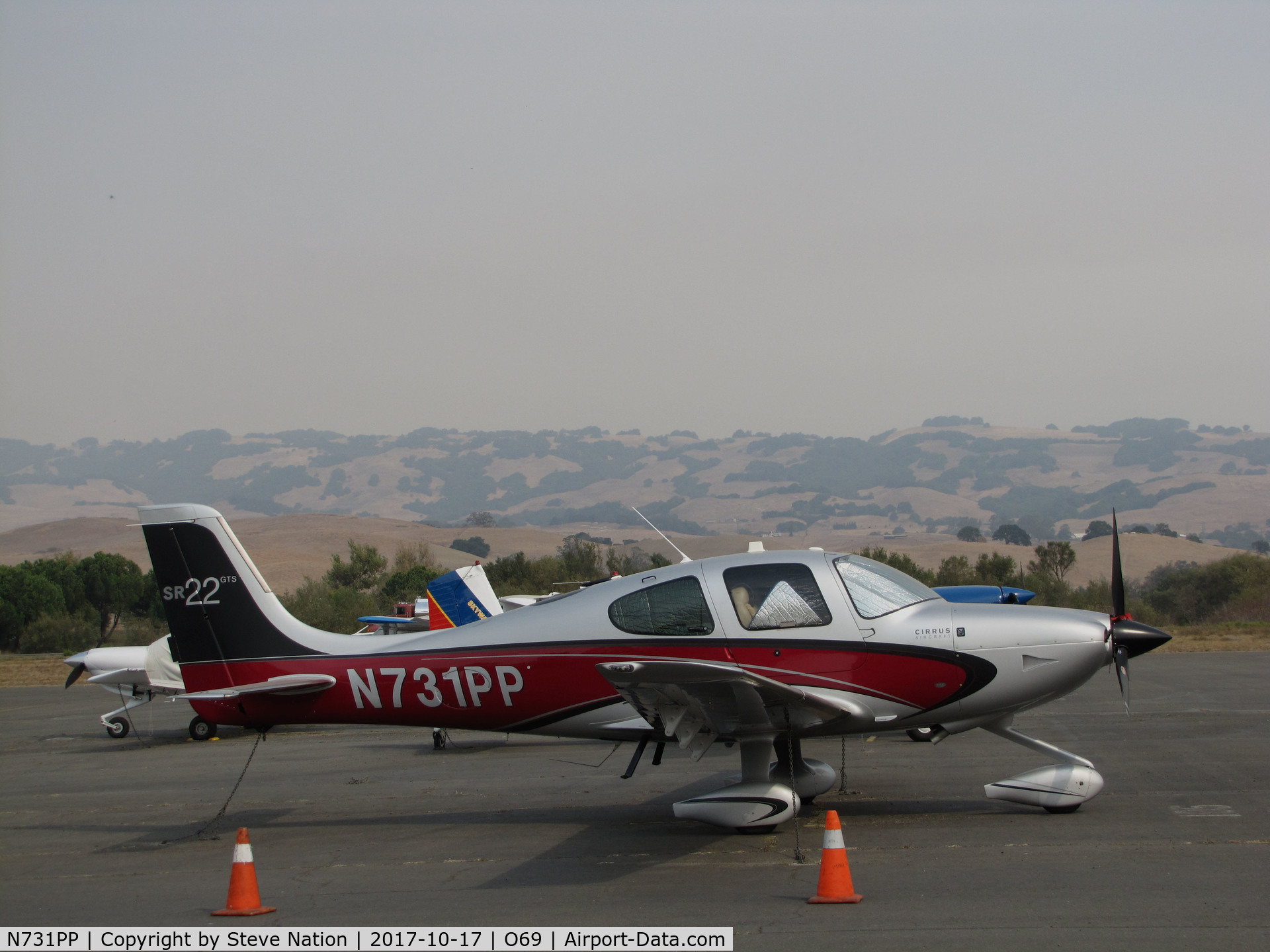 N731PP, 2012 Cirrus SR22 GTS C/N 3829, Poli Poli Inc. (Sausalito, CA) 2012 Cirrus Design SR22 @ its temporary Petaluma, CA home while Novato Municipal Airport, CA home base runway is resurfaced