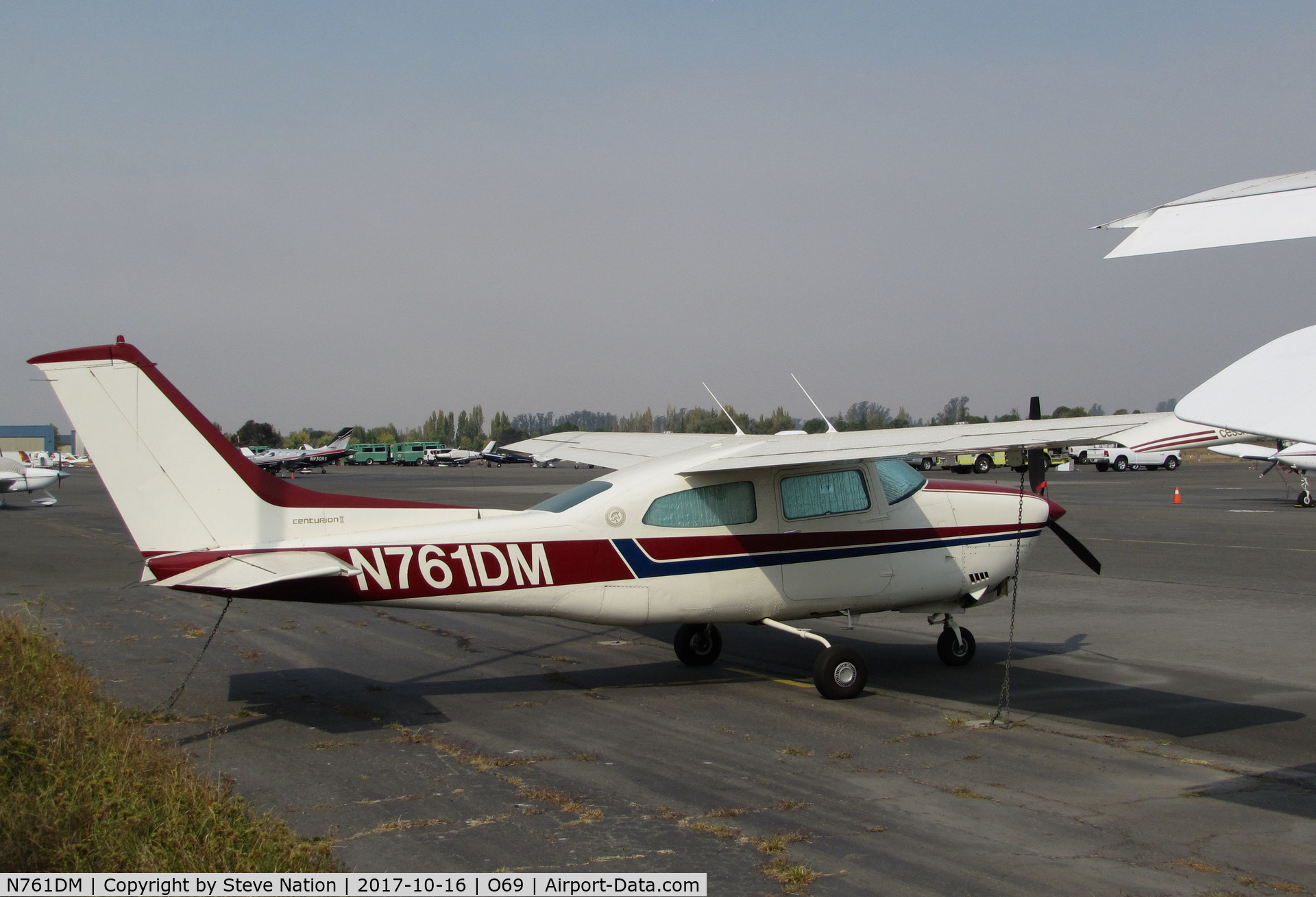N761DM, 1977 Cessna T210M Turbo Centurion C/N 21062174, Novato, CA-based 1977 Cessna T210M @ its temporary Petaluma Municipal Airport, CA home while Novato runway is resurfaced