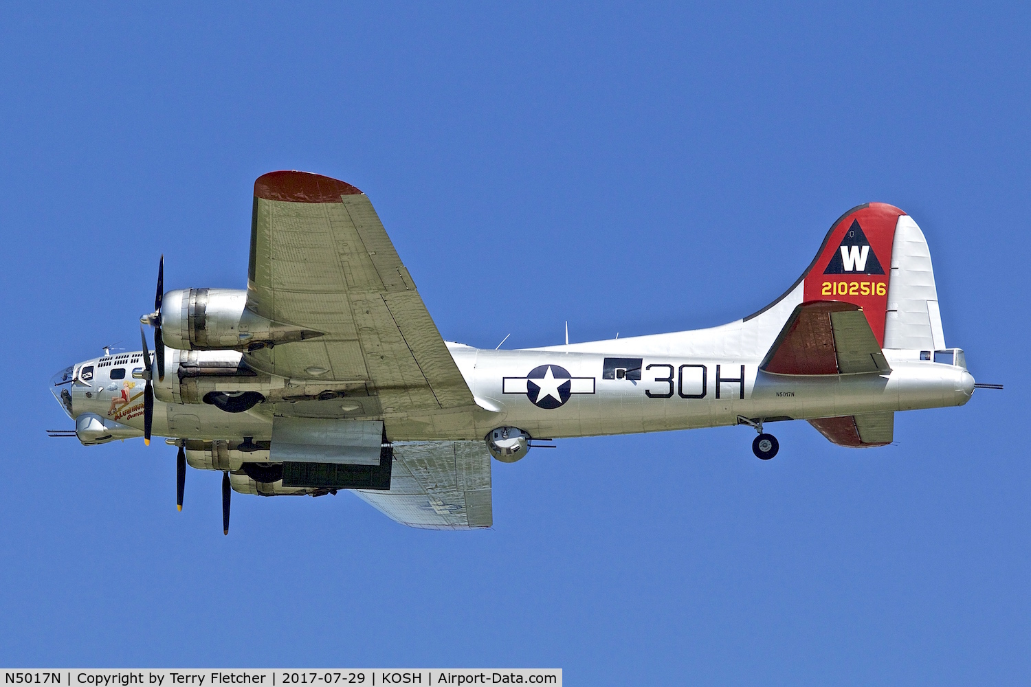 N5017N, 1944 Lockheed/Vega (Boeing) B-17G-105-VE Flying Fortress C/N 8649, at 2017 EAA AirVenture at Oshkosh