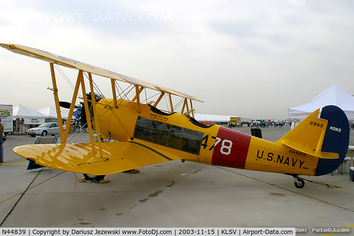 N44839, 1941 Naval Aircraft Factory N3N-3 C/N 2952, Naval Aircraft Factory N3N-3 Yellow Peril C/N 2952, flown by H.W..Bush on April 26, 1943, N44839