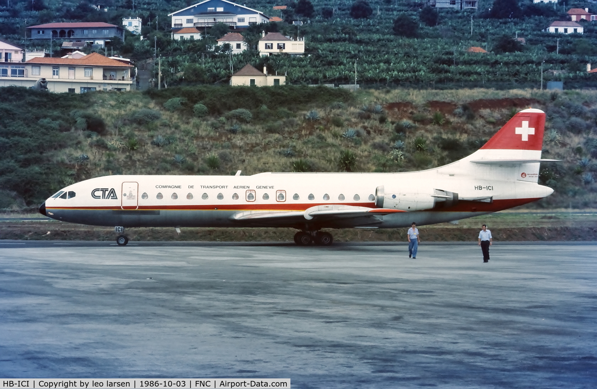 HB-ICI, 1969 Sud Aviation SE-210 Caravelle 10R C/N 250, Funchal  Madeira 3.10.1986
