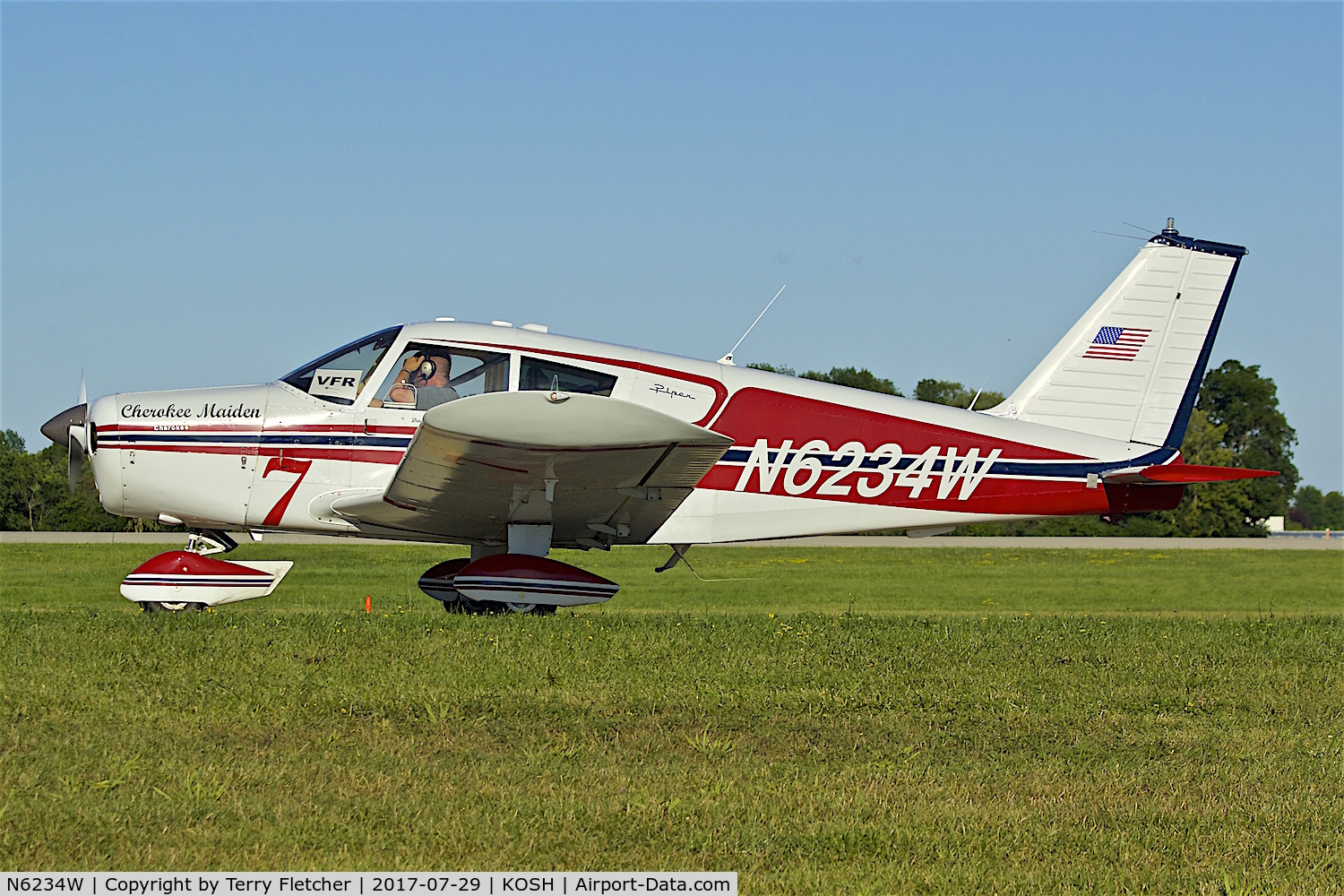 N6234W, 1964 Piper PA-28-140 Cherokee C/N 28-20275, at 2017 EAA AirVenture at Oshkosh