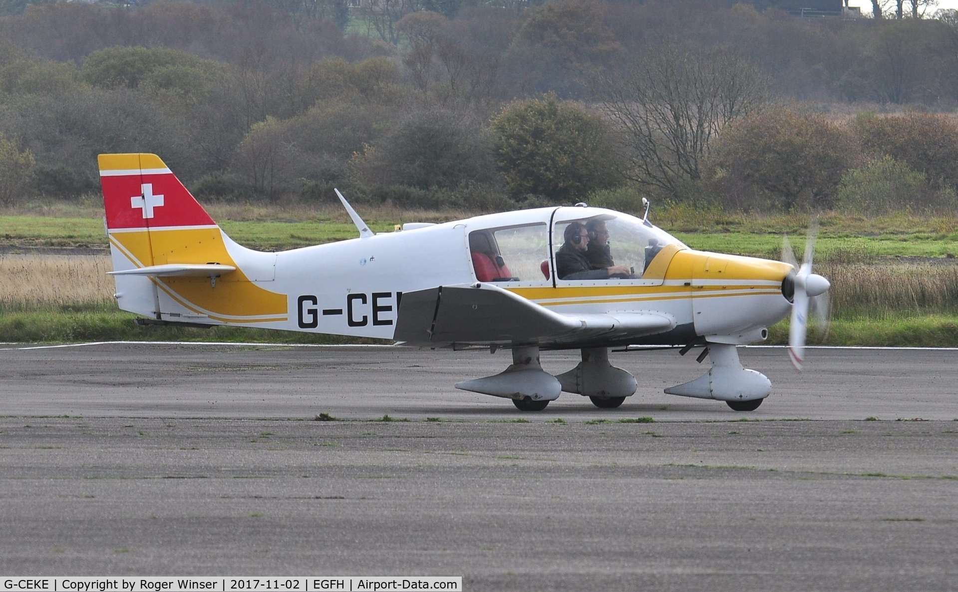 G-CEKE, 1974 Robin DR-400-180 Regent Regent C/N 943, Visiting Robin Regent. Previously registered  HB-EXG.