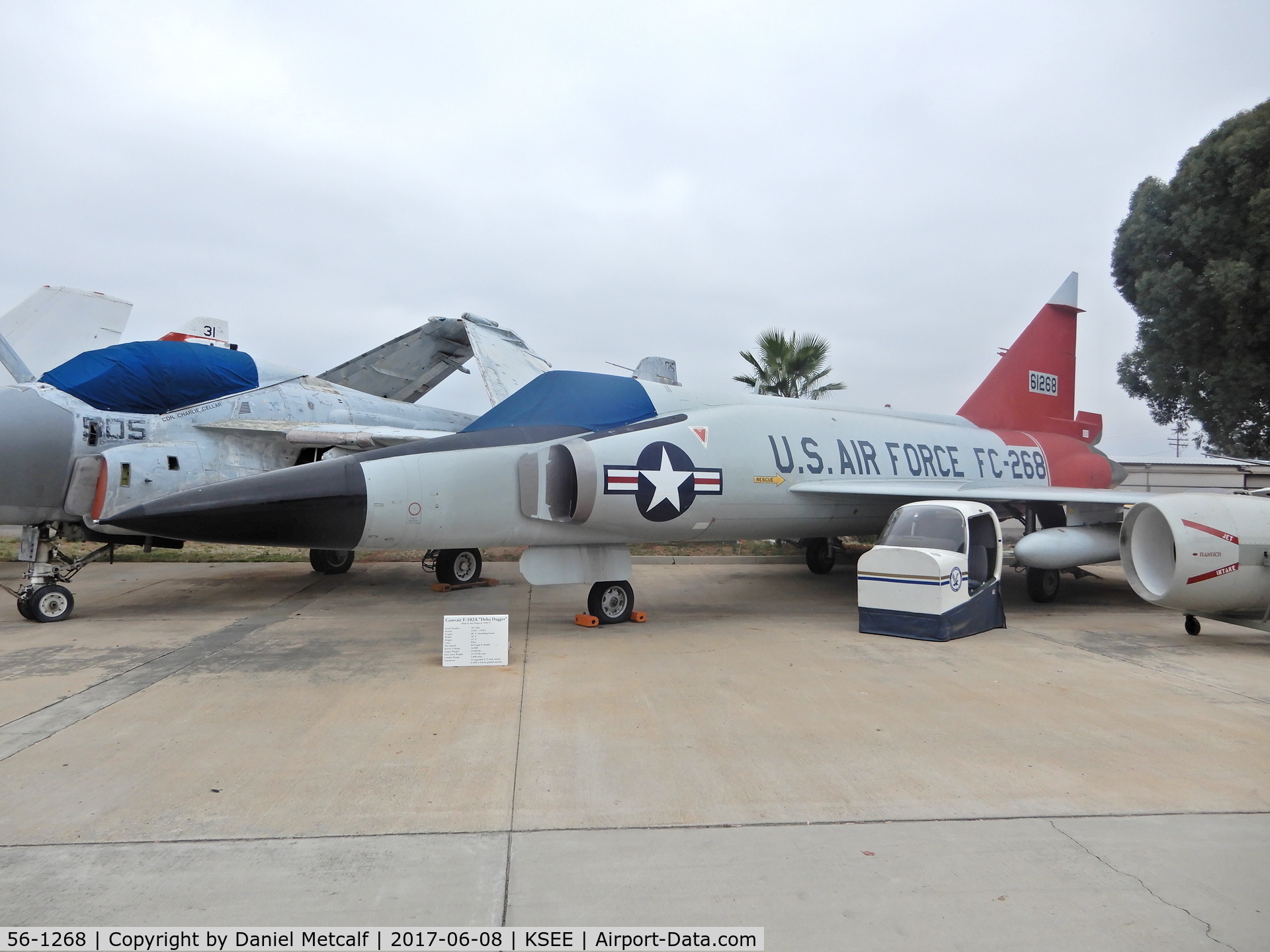 56-1268, 1956 Convair F-102A Delta Dagger C/N Not found 56-1268, San Diego Air & Space Museum Gillespie Field Annex