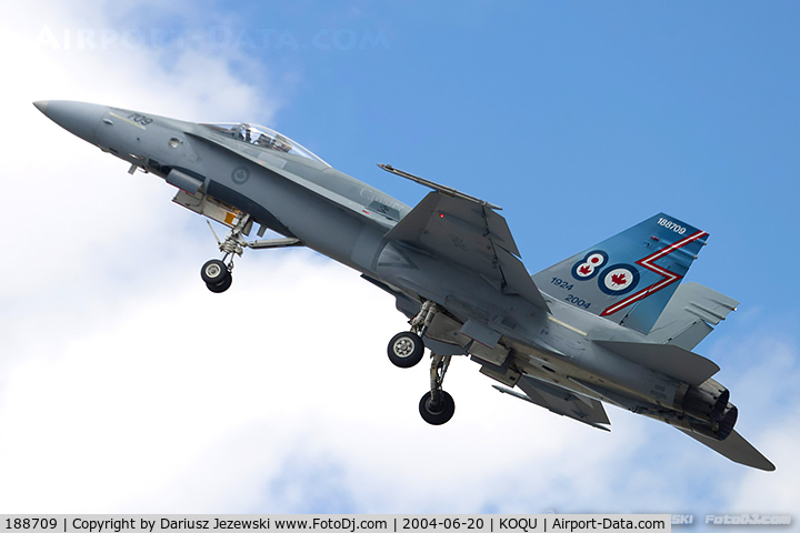 188709, McDonnell Douglas CF-188A Hornet C/N 0134/A101, CAF CF-188 Hornet 188709 from 425th TFS 'Alouette' 3rd Wing, CFB Bagotville, QC