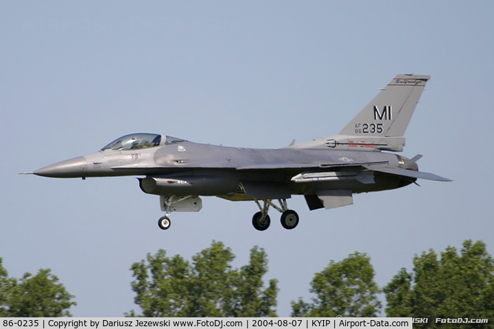 86-0235, General Dynamics F-16C Fighting Falcon C/N 5C-341, F-16C Fighting Falcon 86-0235 MI from 107th FS 