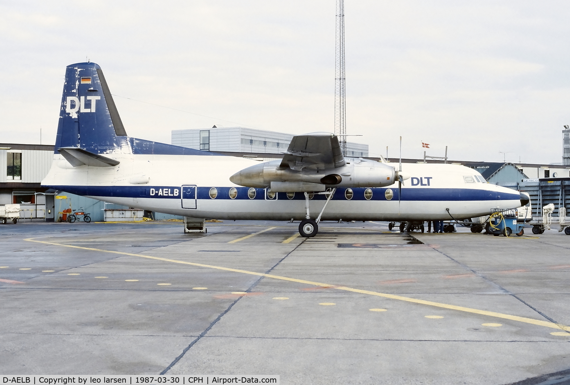 D-AELB, 1977 Fokker F.27-600 Friendship C/N 10562, Copenhagen 30.3.1987