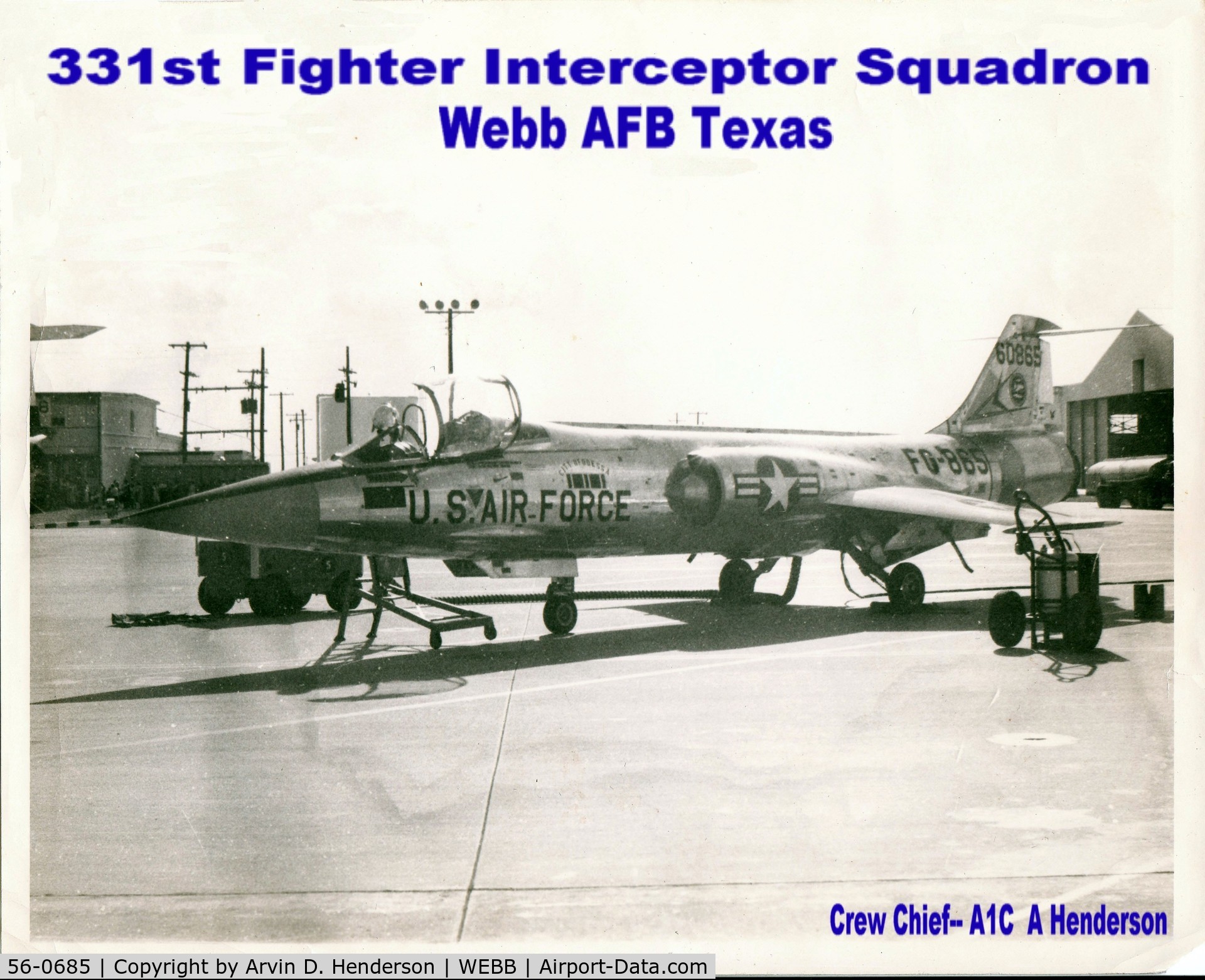 56-0685, 1956 Boeing B-52D Stratofortress C/N 464056, I was the crew chief on 56-0865 when it was stationed at Webb Air Force Base