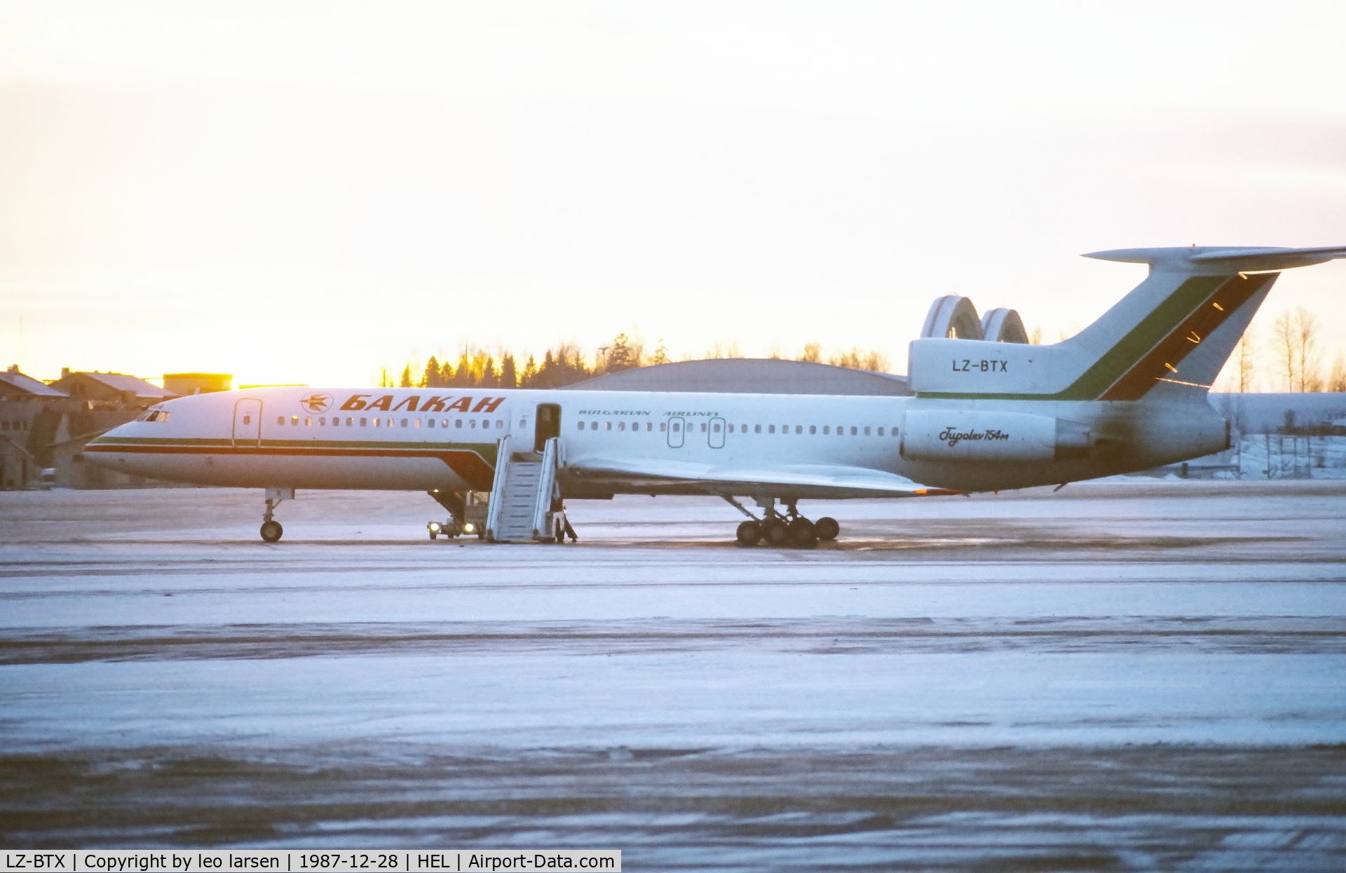 LZ-BTX, 1986 Tupolev Tu-154M C/N 86A744, Helsinki 28.12.1987