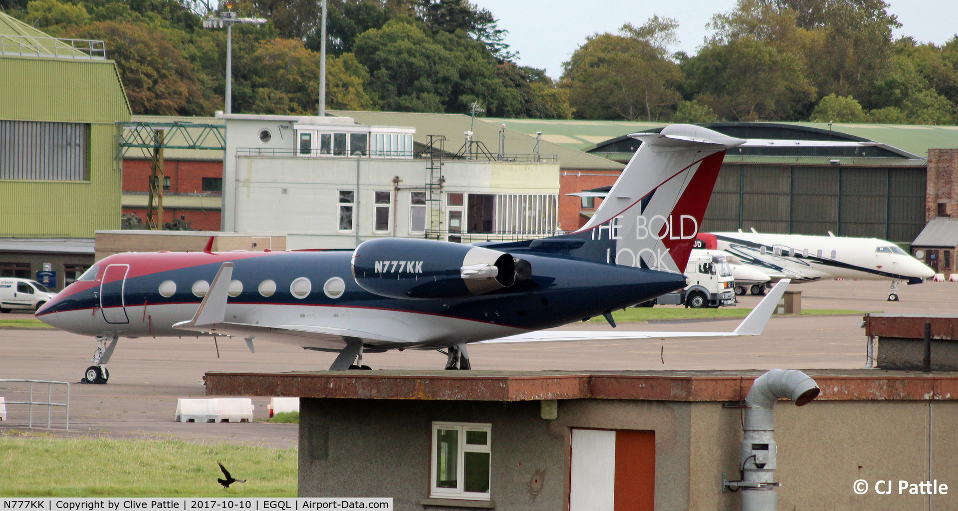 N777KK, 1983 Canadair Challenger 600 (CL-600-1A11) C/N 1082, Pictured on the ramp at the former RAF Leuchars, for the nearby Dunhill Links Golf Championships at St Andrews.
