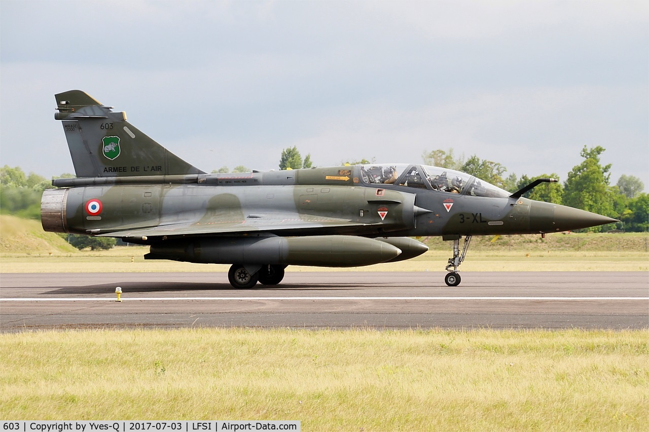 603, Dassault Mirage 2000D C/N 394, Dassault Mirage 2000D, Taxiing to holding point rwy 29, St Dizier-Robinson Air Base 113 (LFSI) Open day 2017