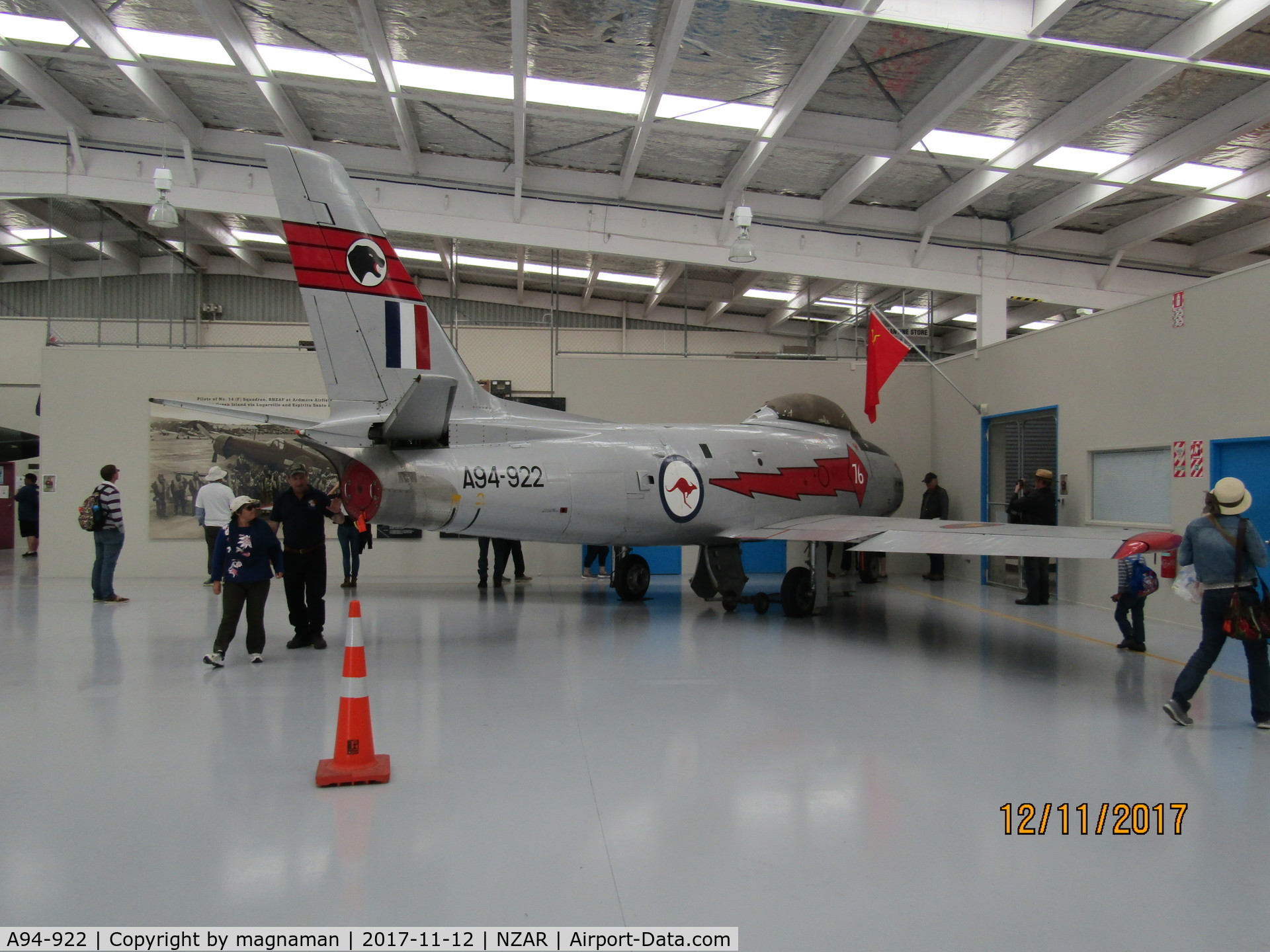A94-922, 1955 Commonwealth CA-27 Sabre Mk.31 C/N CA27-22, in warbirds hangar on open day