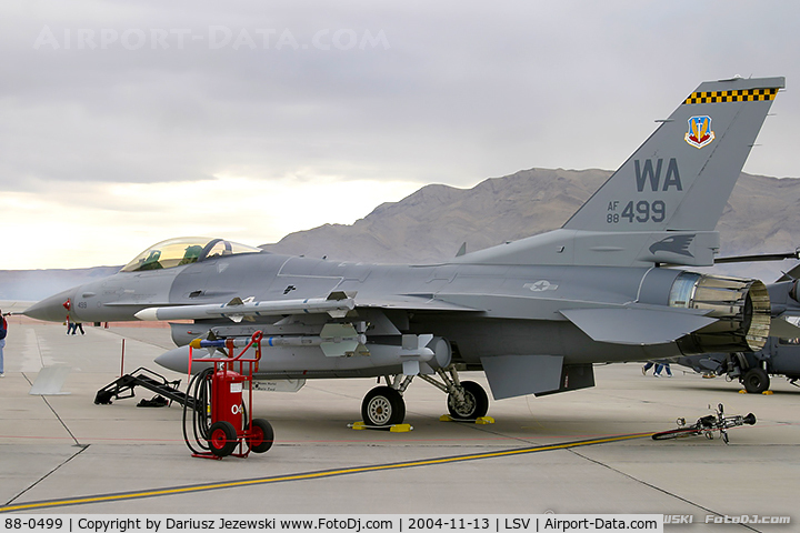 88-0499, General Dynamics F-16CG-42-CF Night Falcon C/N 1C-101, F-16CG Fighting Falcon 88-0499 WA from 16th WS 57th WG Nellis AFB, NV