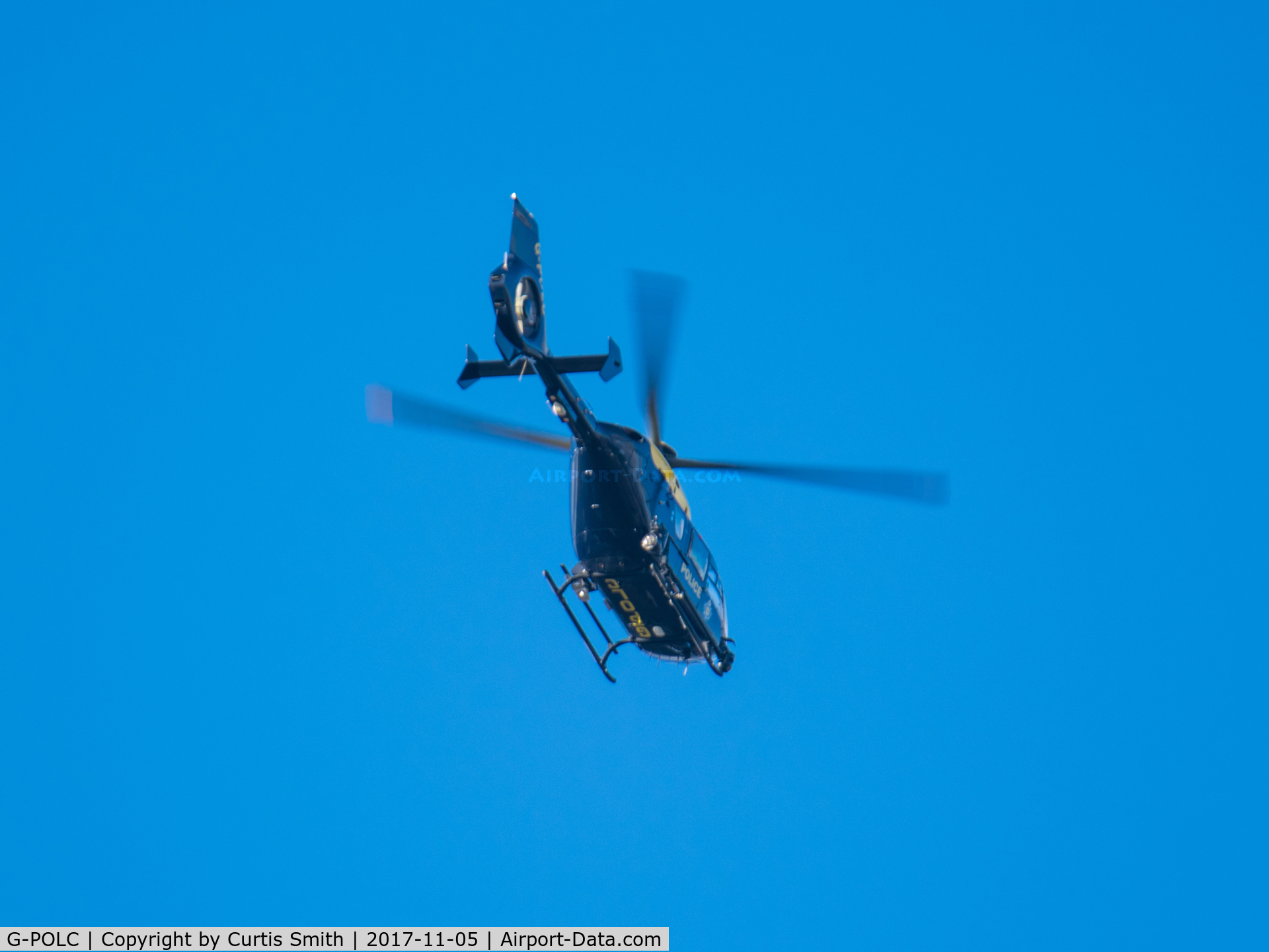 G-POLC, 2001 Eurocopter EC-135T-2+ C/N 0209, G-POLC Hovering over Rotherham, UK.