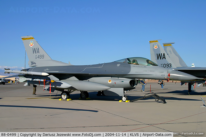 88-0499, General Dynamics F-16CG-42-CF Night Falcon C/N 1C-101, F-16CG Fighting Falcon 88-0499 WA from 16th WS 57th WG Nellis AFB, NV