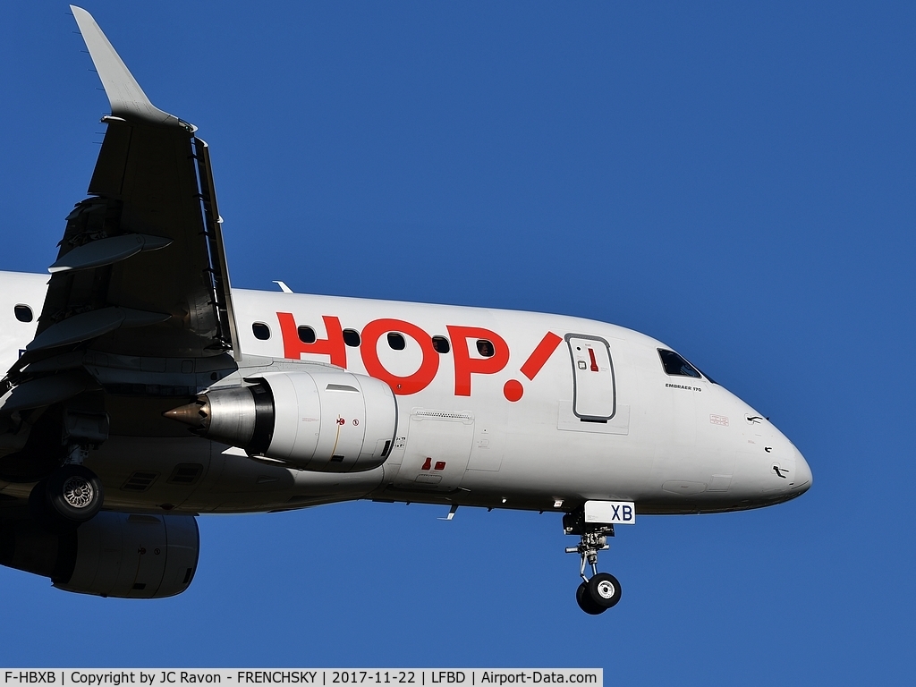 F-HBXB, 2008 Embraer 170LR (ERJ-170-100LR) C/N 17000250, HOP A53233 from Dusseldorf (DUS) landing runway 11