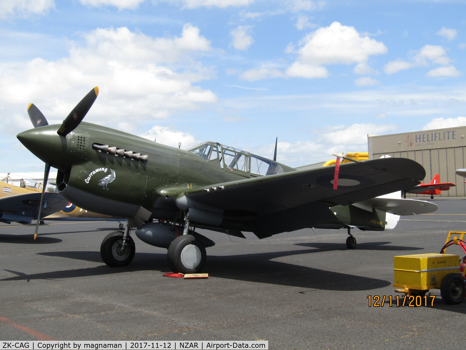 ZK-CAG, 1943 Curtiss P-40N Warhawk C/N 28492, ressy on apron for open day