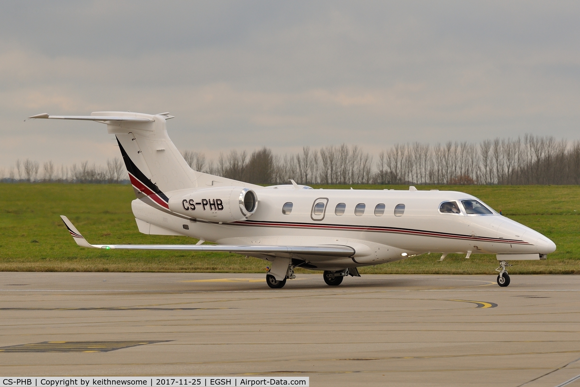 CS-PHB, 2014 Embraer EMB-505 Phenom 300 C/N 50500209, Leaving Norwich for Copenhagen.