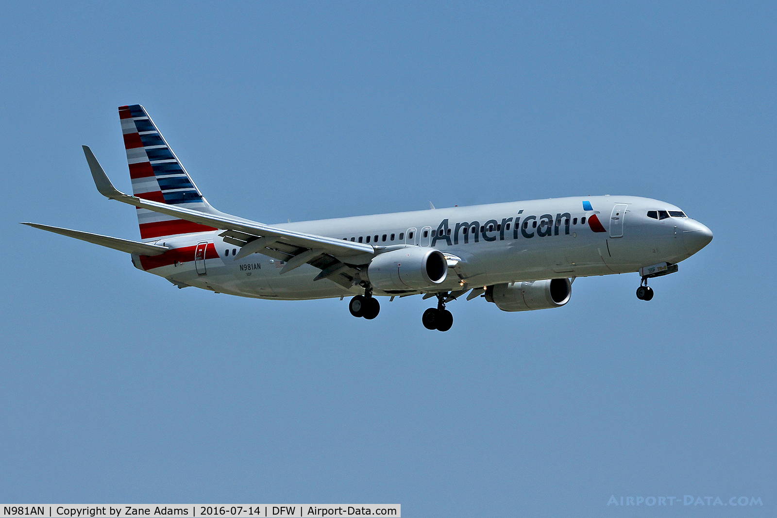 N981AN, Boeing 737-823 C/N 30897, Arriving at DFW Airport