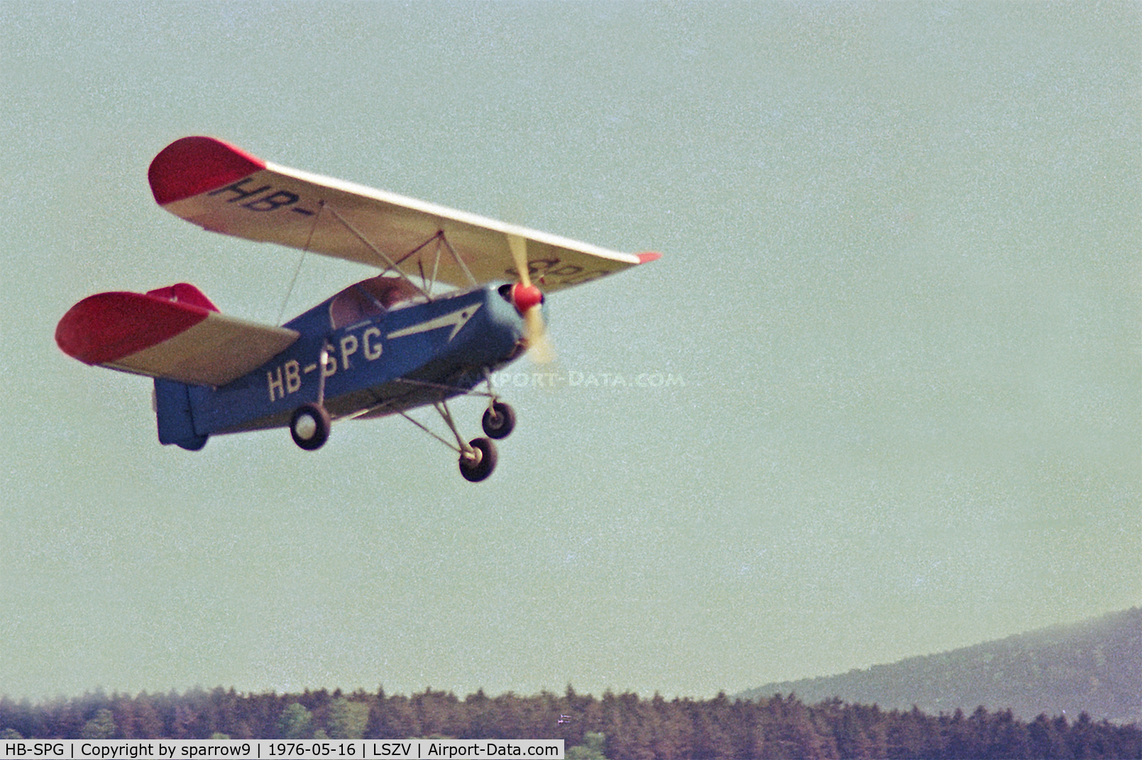 HB-SPG, 1969 Mignet HM.19C Pou-du-Ciel C/N 01, At Sitterdorf airfield. Scanned from a negative.Now in a German Aircraft Museum as D-EPOU