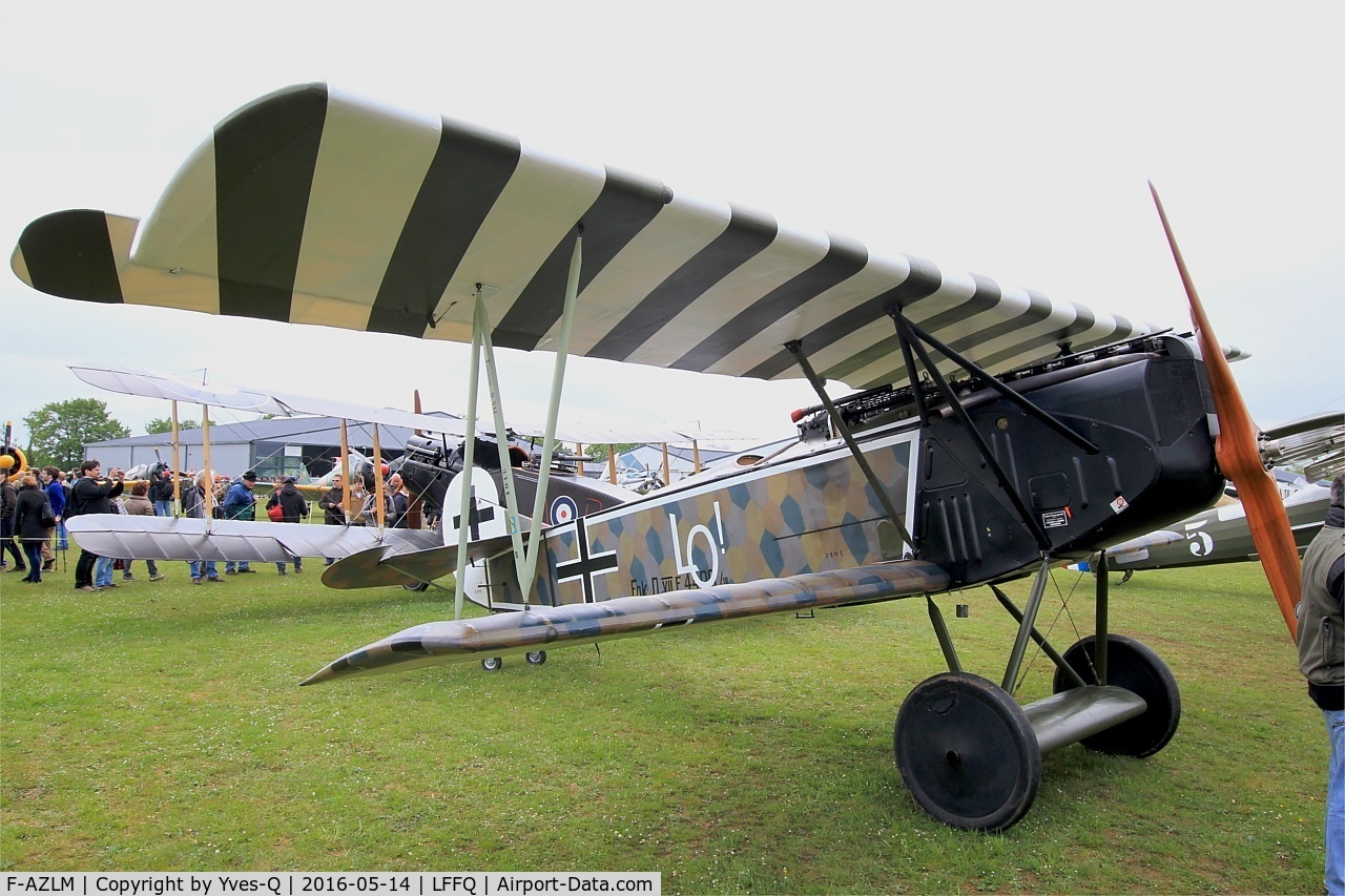 F-AZLM, 2007 Fokker D-VIIF Replica C/N 01MF, Fokker DVIIF replica, Displayed at La Ferté-Alais airfield (LFFQ) Airshow 2016