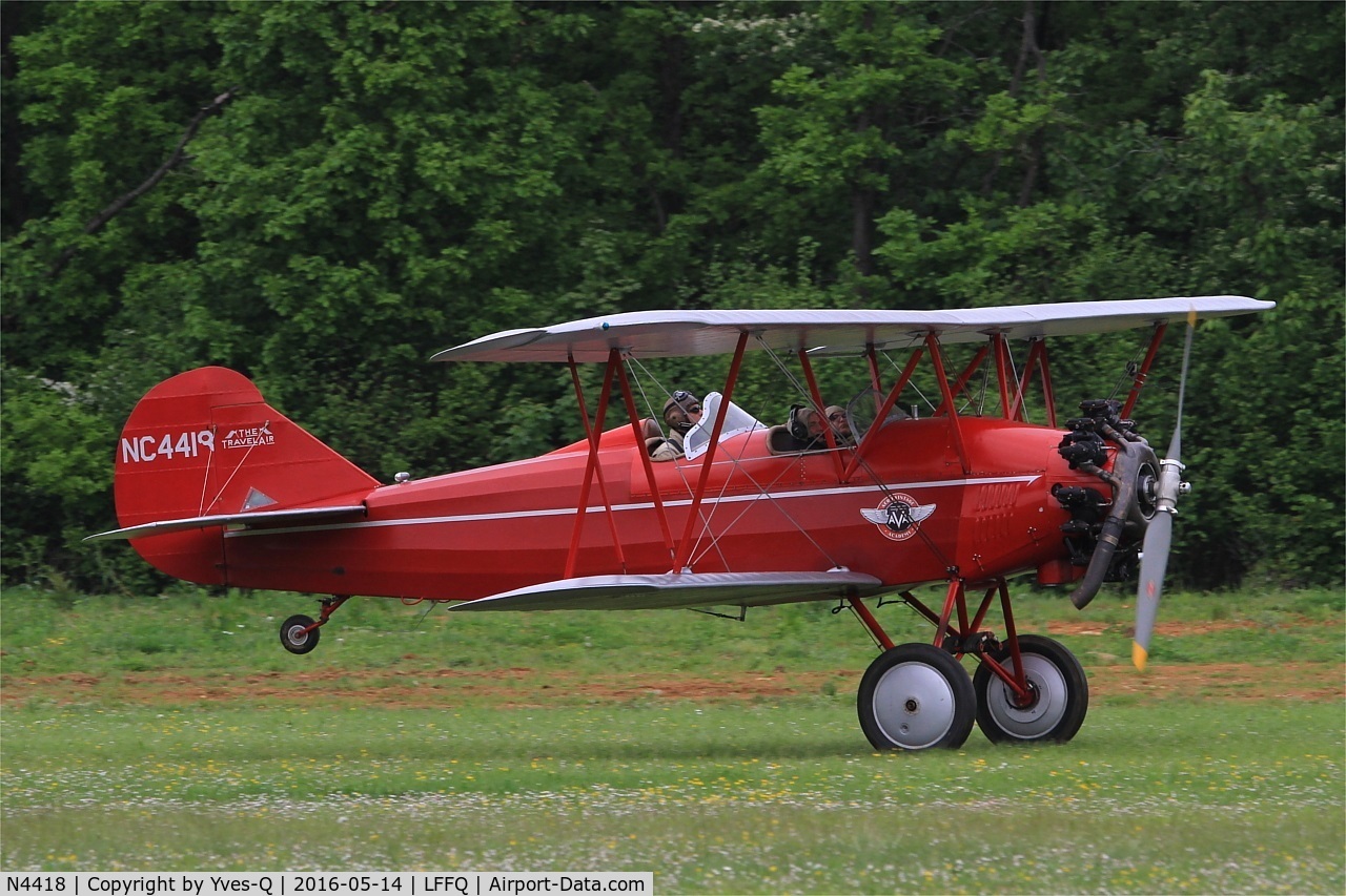 N4418, 1928 Curtiss-Wright Travel Air 4000 C/N 378, Curtiss Wright TRAVEL AIR 4000, Take off, La Ferté-Alais airfield (LFFQ) Air show 2016