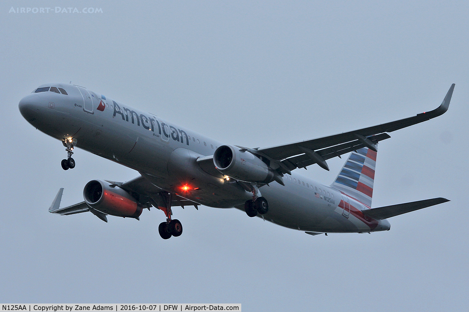 N125AA, 2014 Airbus A321-231 C/N 6272, Arriving at DFW Airport