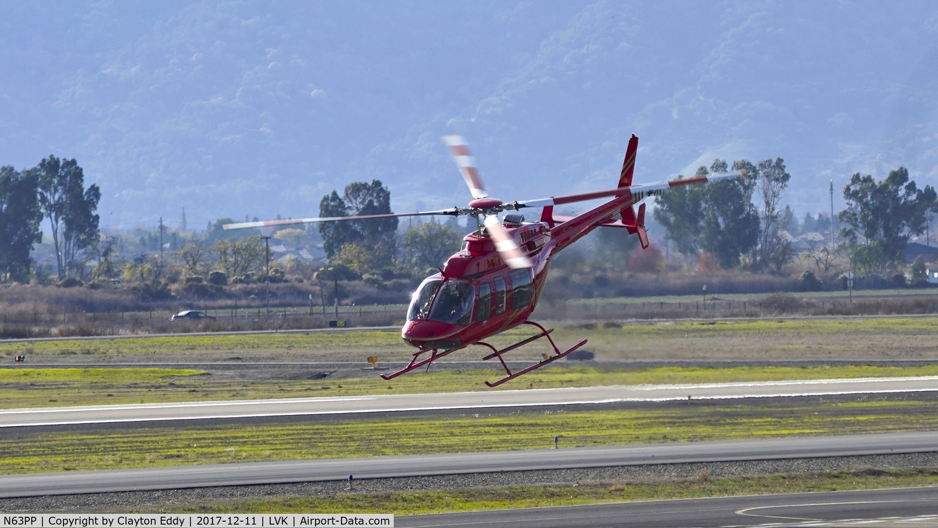N63PP, Bell 407 C/N 54052, Livermore Airport California 2017.