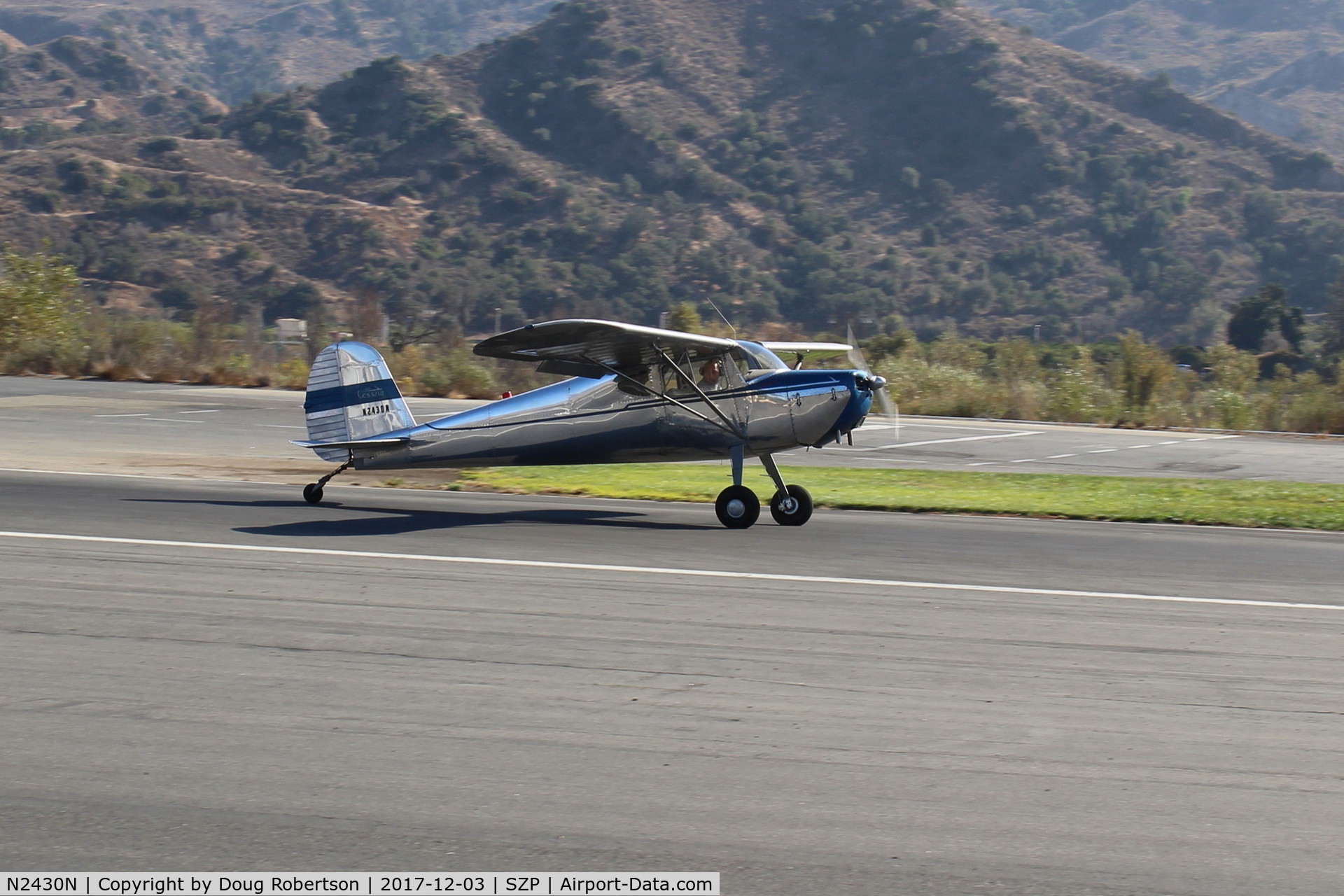 N2430N, 1947 Cessna 140 C/N 12682, 1947 Cessna 140, Continental C85 85 Hp, landing roll Rwy 22
