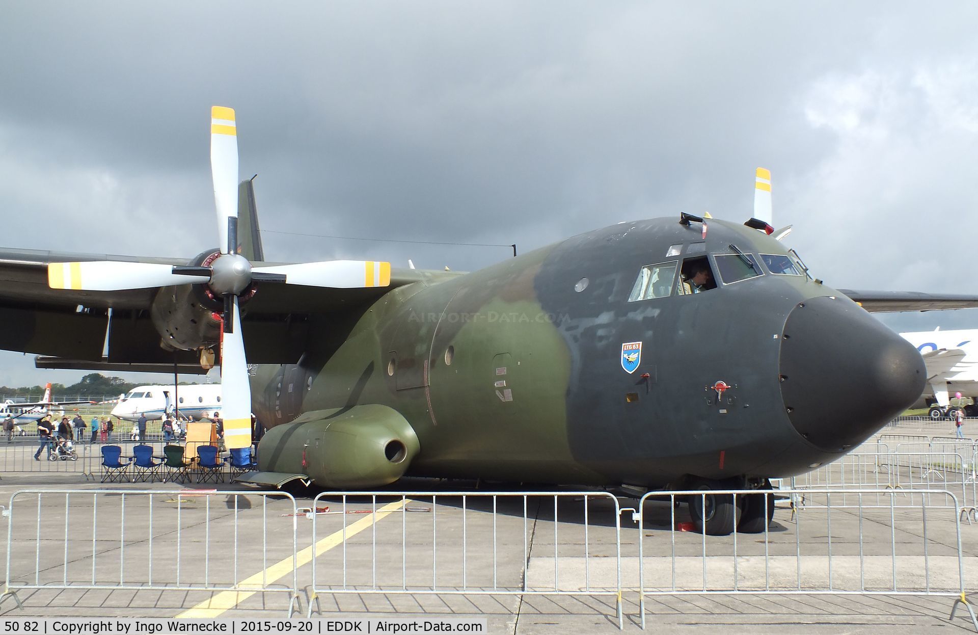 50 82, Transall C-160D C/N D119, Transall C-160D of the Luftwaffe (German Air Force) at the DLR 2015 air and space day on the side of Cologne airport
