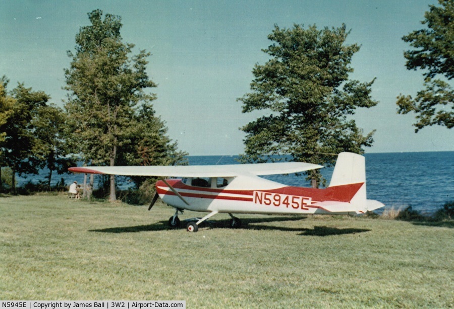N5945E, 1959 Cessna 150 C/N 17445, This photo taken at Put-in-Bay island airport in Ohio in1968.