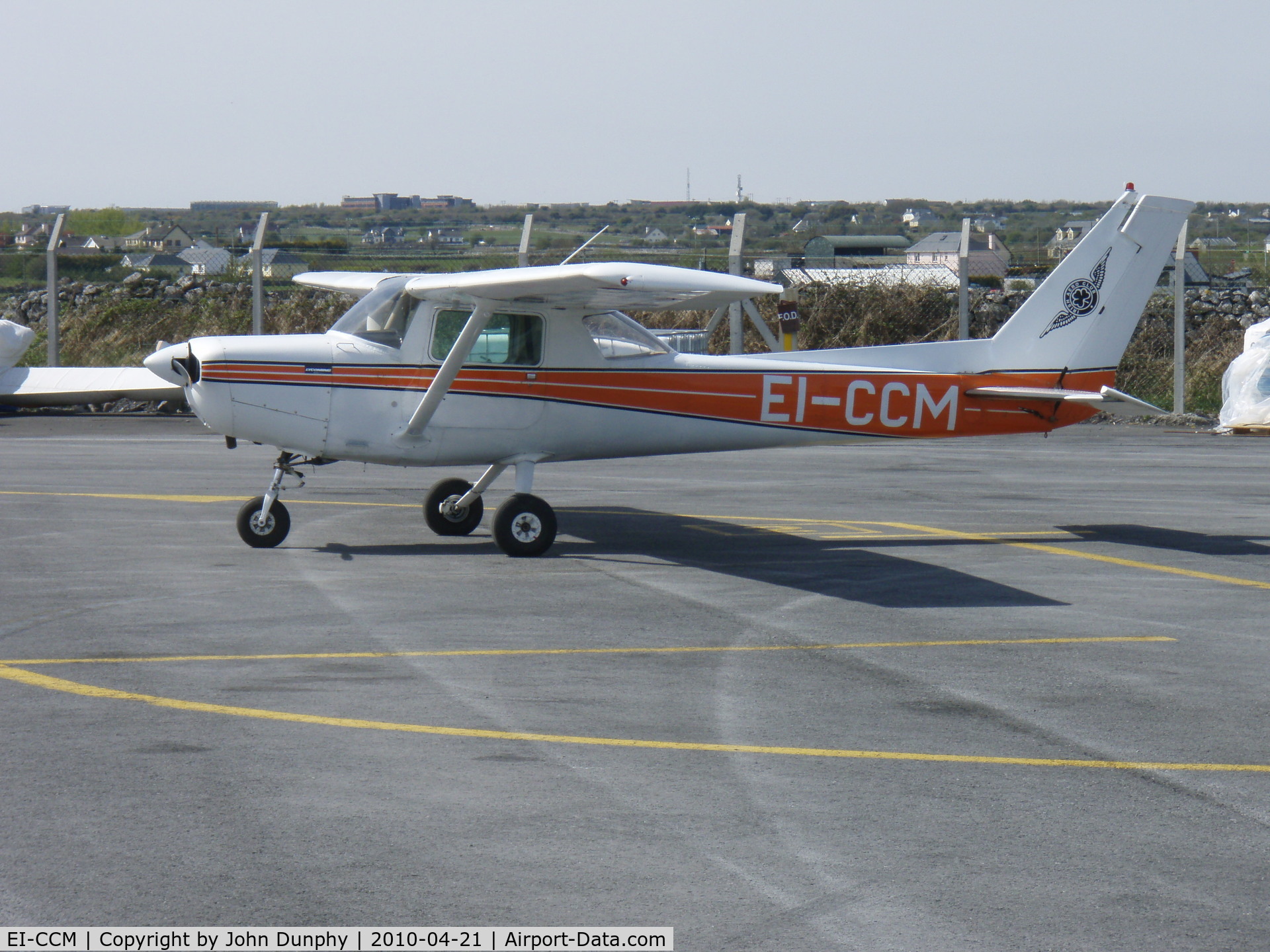 EI-CCM, 1979 Cessna 152 C/N 152-82320, Parked on the apron at Galway Airport 21/4/2010 at 12.05hrs