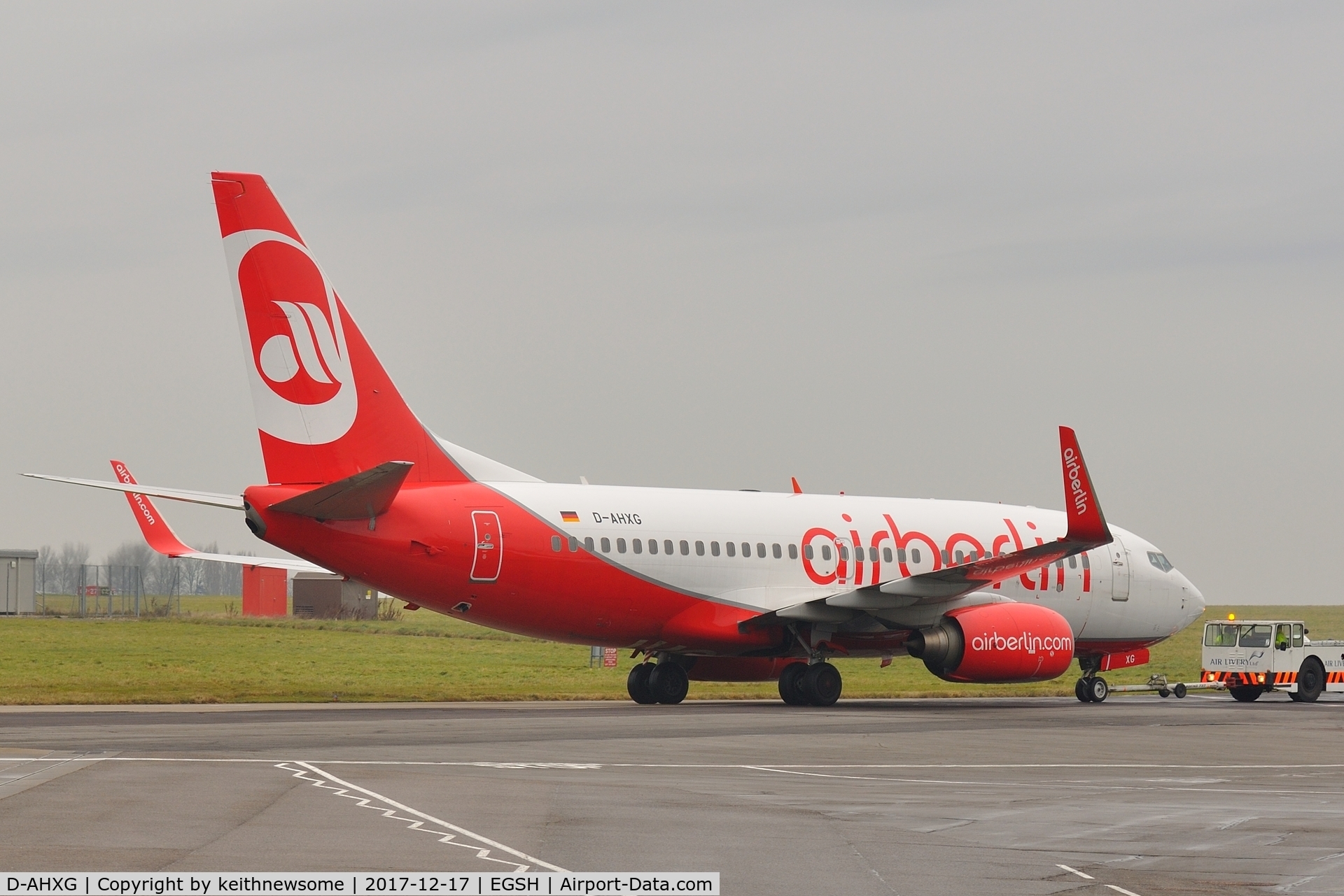 D-AHXG, 2008 Boeing 737-7K5 C/N 35140, Arriving at Norwich for paintwork.