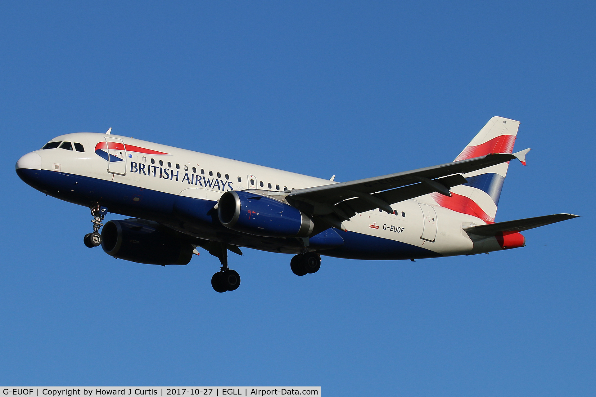 G-EUOF, 2001 Airbus A319-131 C/N 1590, On approach
