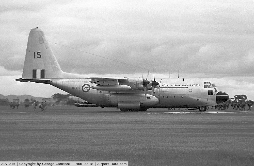 A97-215, Lockheed C-130A Hercules C/N 182-3215, Australia - Air Force Lockheed C-130A Hercules (L-182)Reg.: A97-215MSN: 182-3215Location & DateVictoria, Australia - September 18, 1966