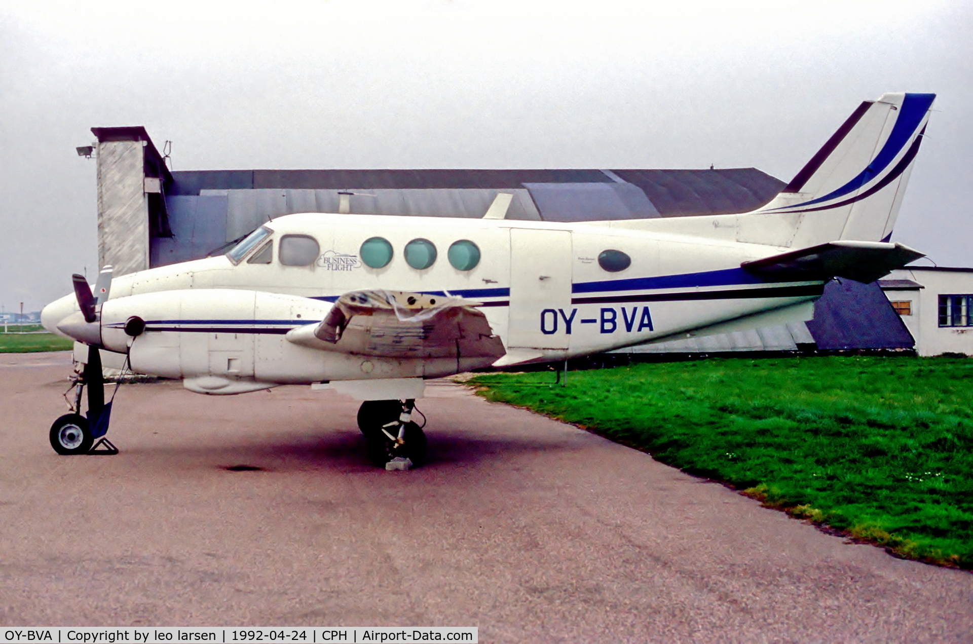 OY-BVA, 1965 Beech 90 King Air C/N LJ-68, Copenhagen 24.4.1992