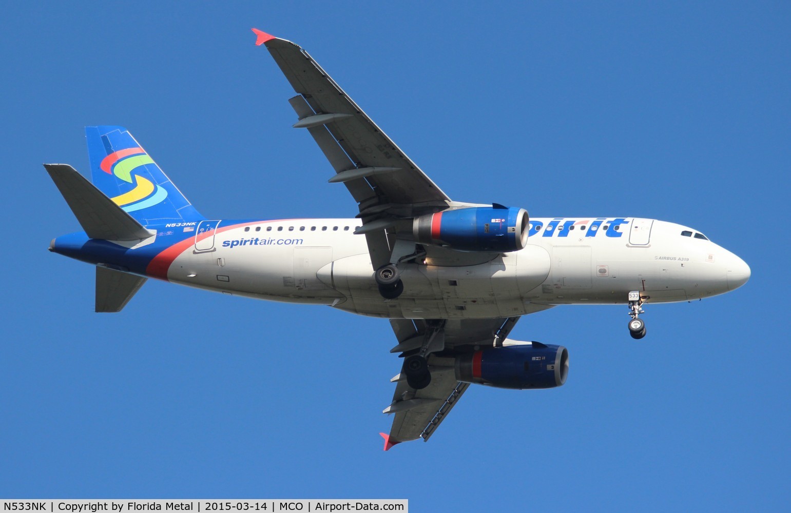 N533NK, 2008 Airbus A319-132 C/N 3393, Spirit