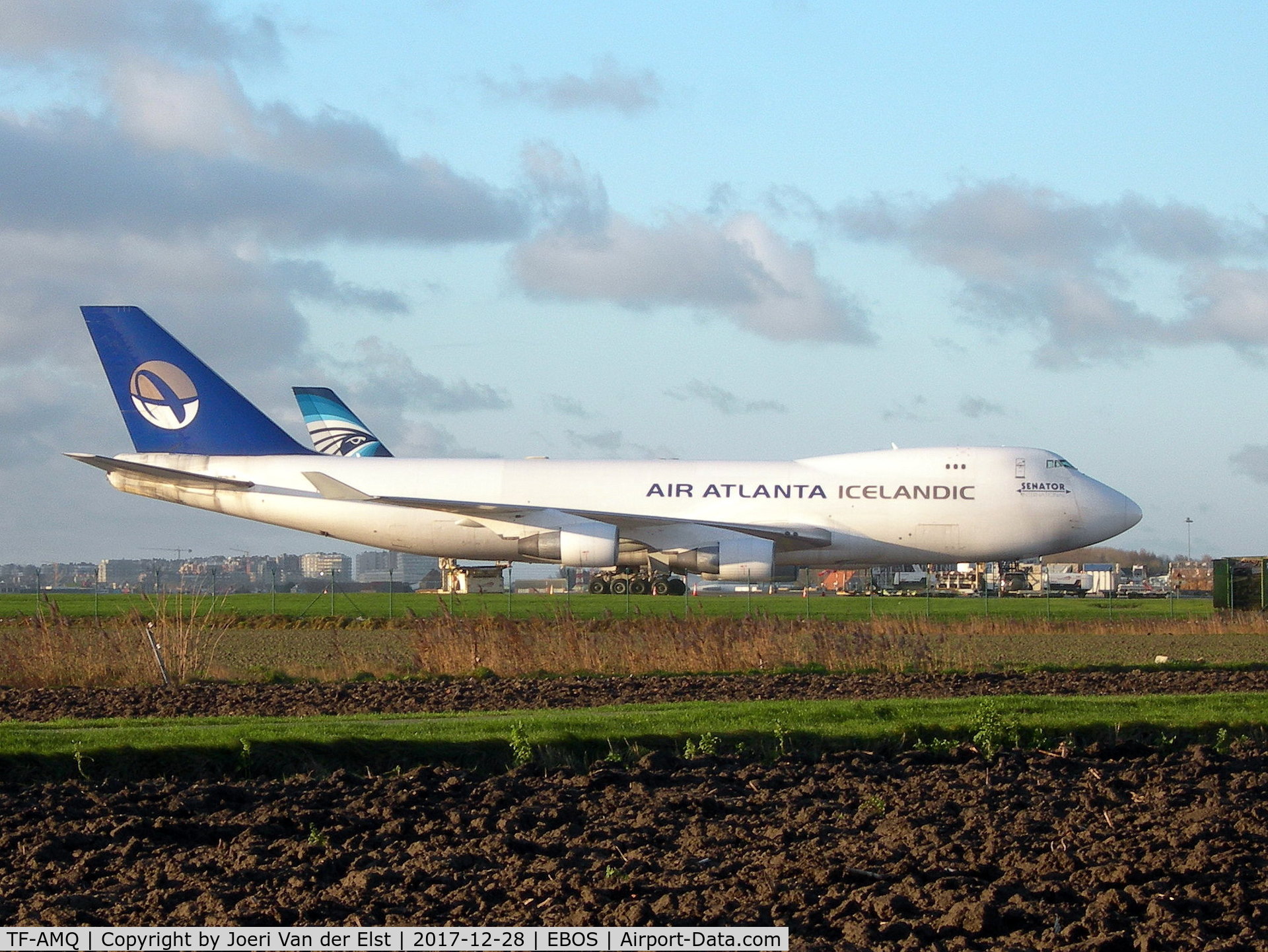 TF-AMQ, 1995 Boeing 747-412F/SCD C/N 26553, Parked at cargo area