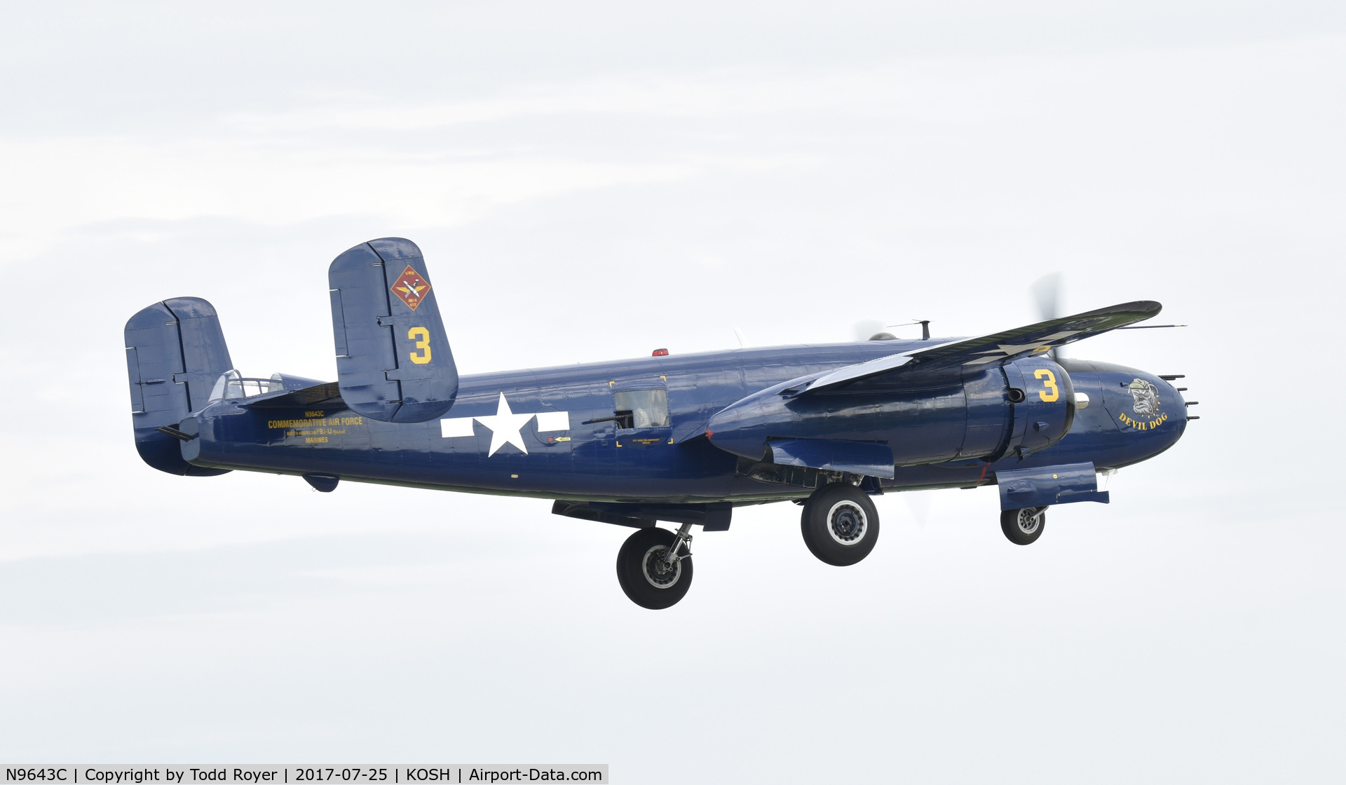 N9643C, 1944 North American B-25J Mitchell Mitchell C/N 108-47512, Airventure 2017