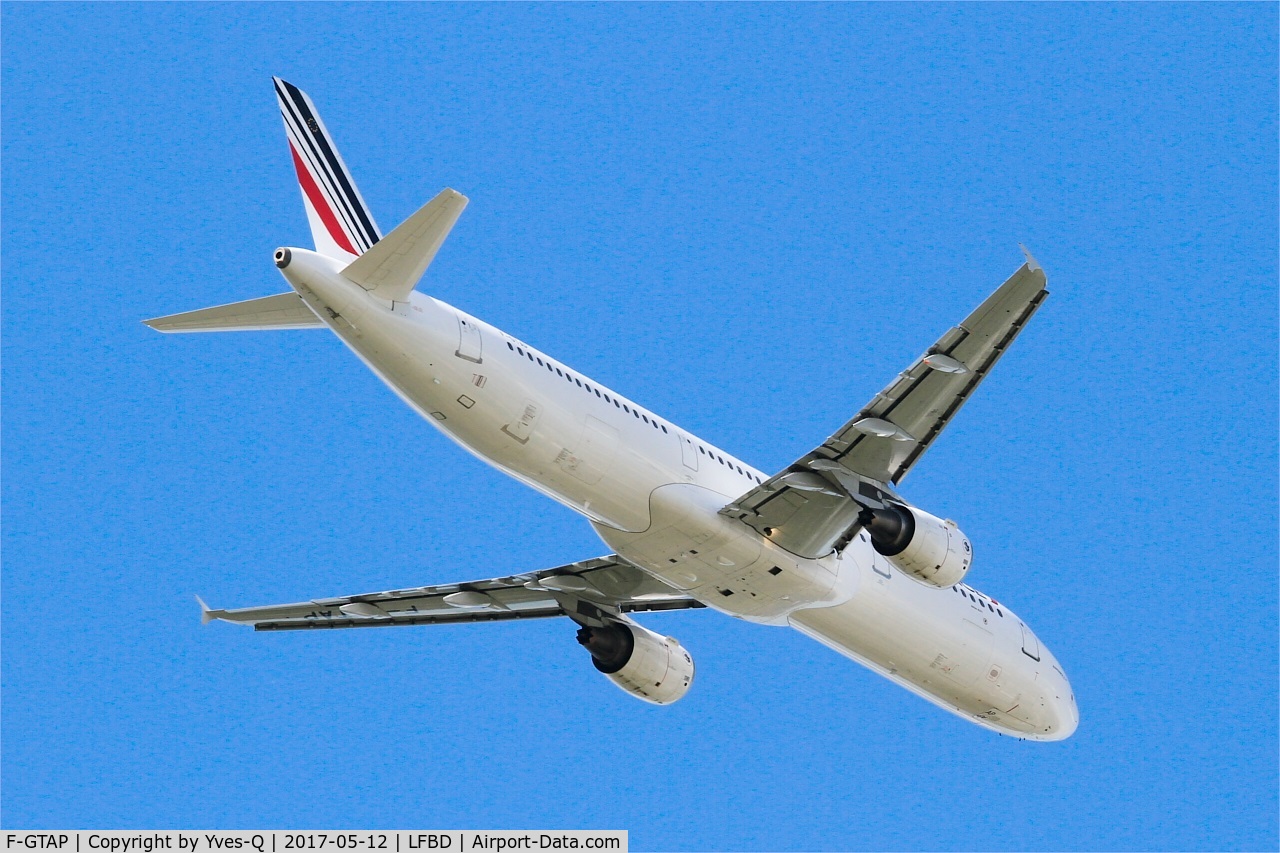 F-GTAP, 2008 Airbus A321-211 C/N 3372, Airbus A321-211, Take off rwy 05, Bordeaux-Mérignac airport (LFBD-BOD)