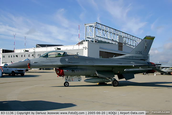 83-1136, 1983 General Dynamics F-16C Fighting Falcon C/N 5C-19, F-16C Fighting Falcon 83-1136  from 134th FS 