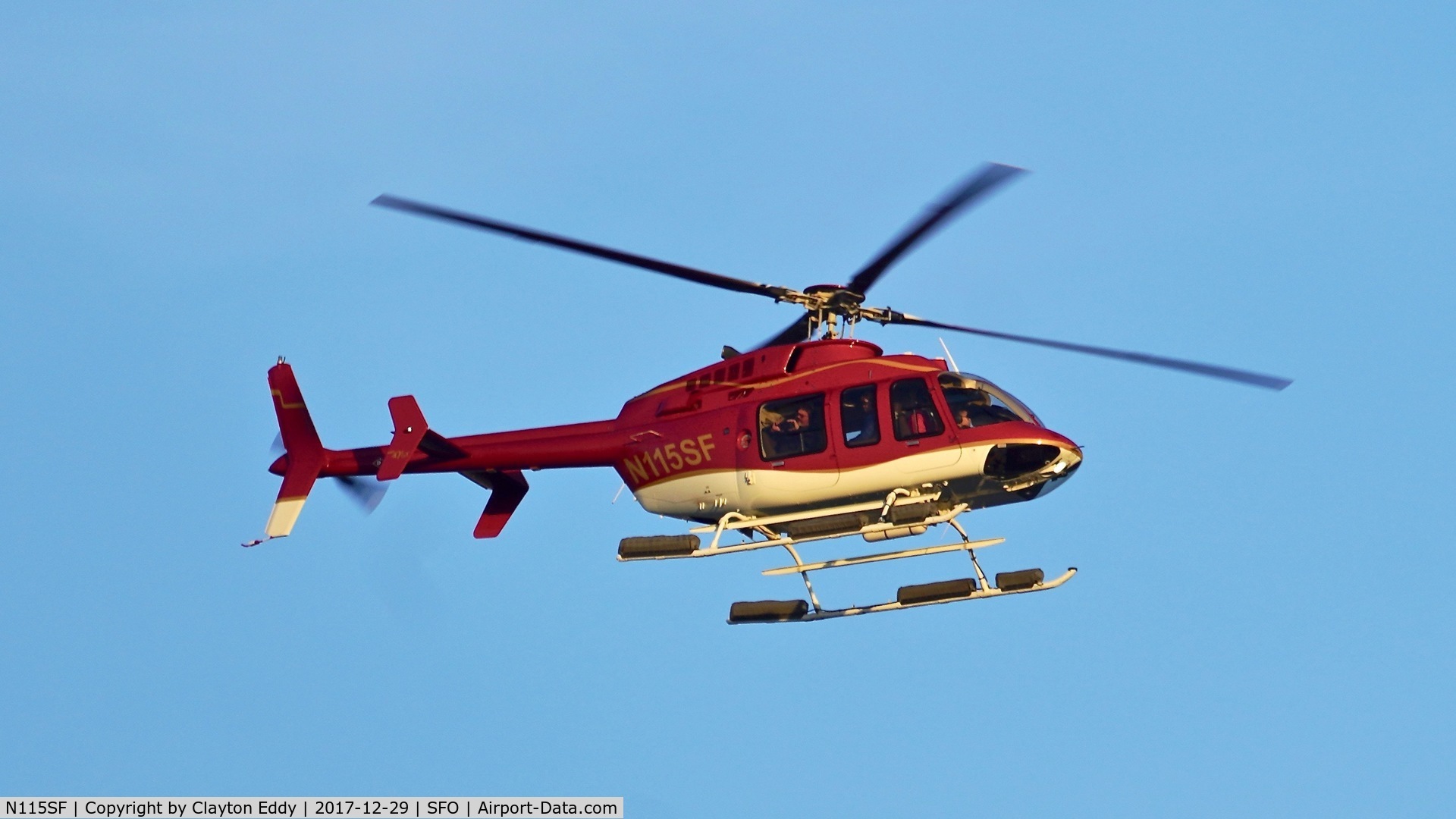 N115SF, 2013 Bell 407GX C/N 54388, SFO 2017.