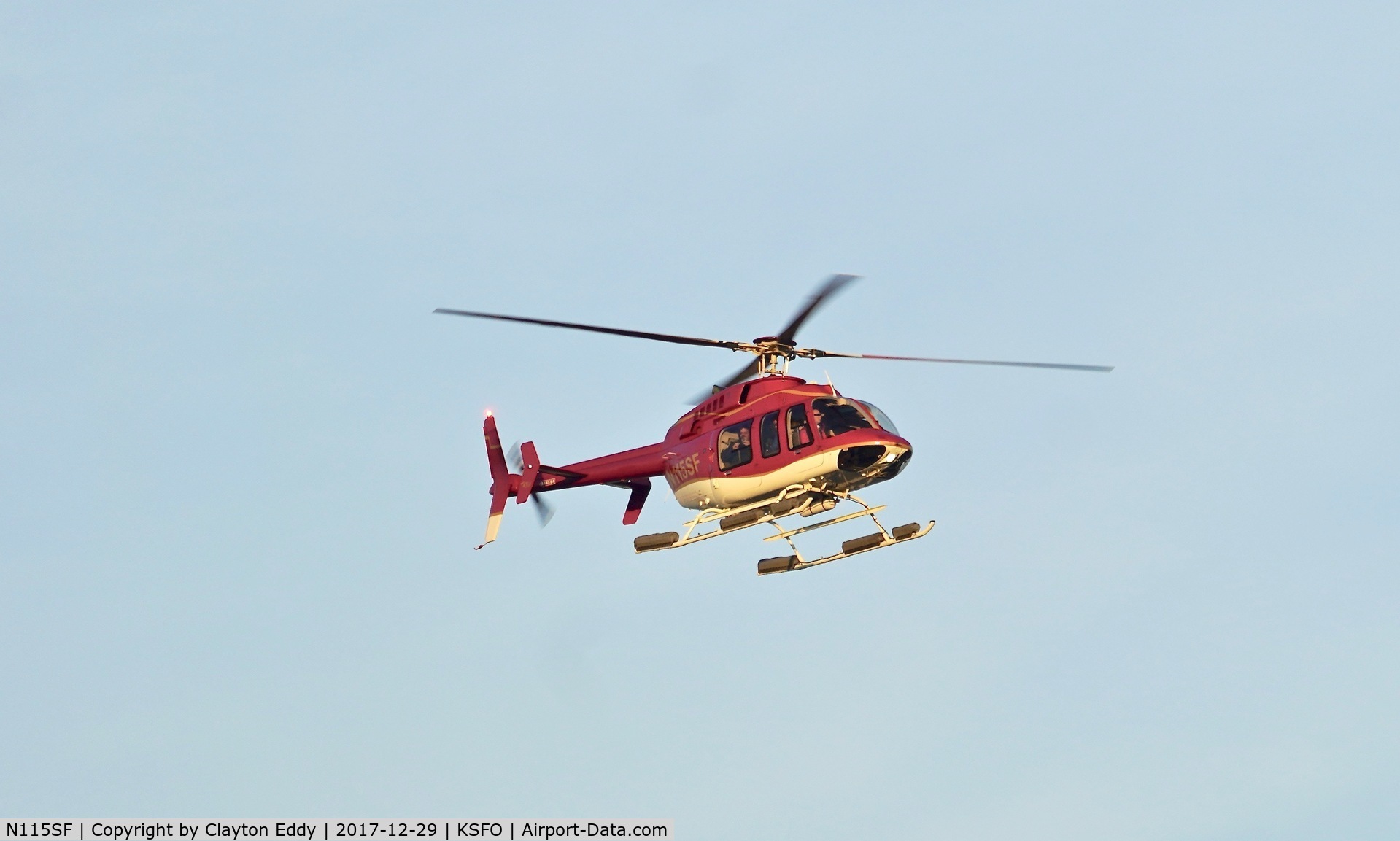 N115SF, 2013 Bell 407GX C/N 54388, SFO 2017.