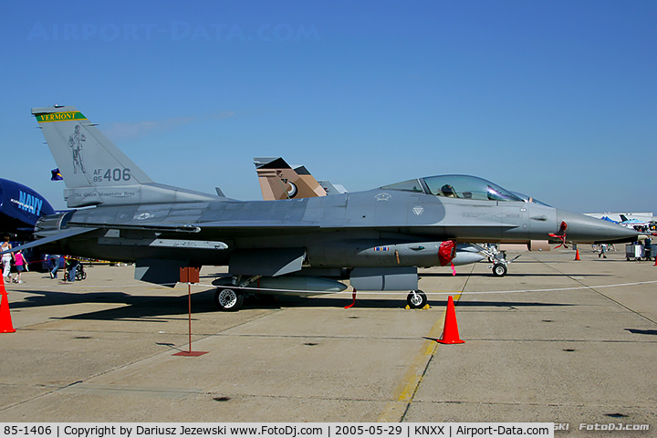 85-1406, 1985 General Dynamics F-16C Fighting Falcon C/N 5C-186, F-16C Fighting Falcon 85-1406  from 134th FS 