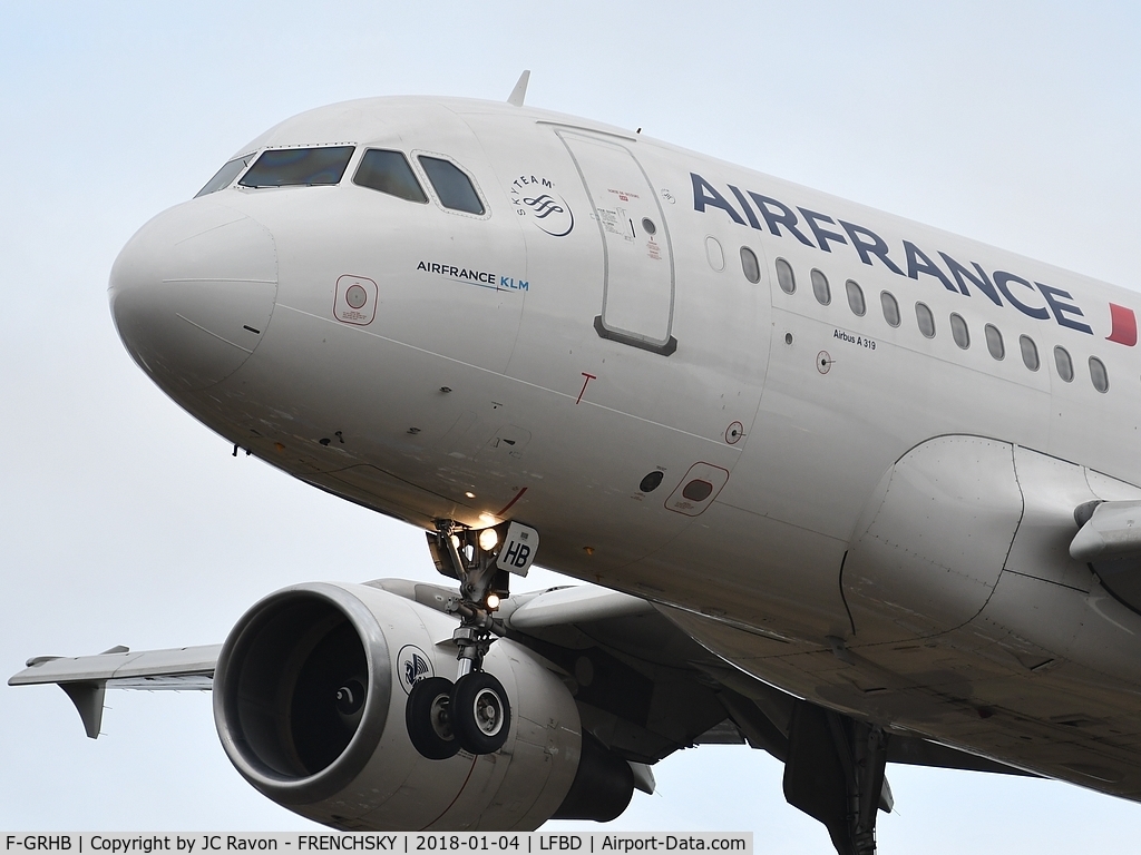 F-GRHB, 1999 Airbus A319-111 C/N 985, Air France 6260 from Paris Orly runway 29